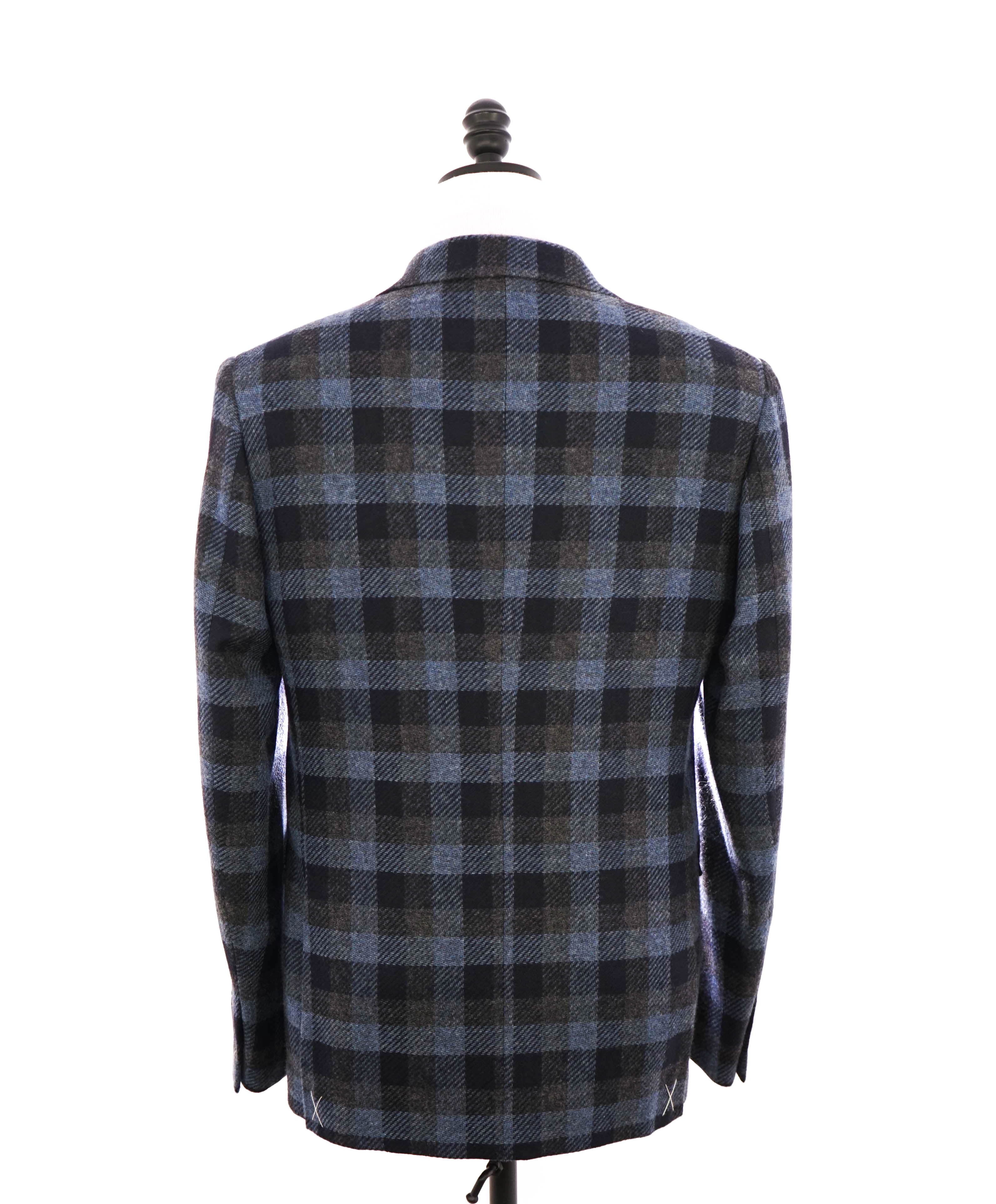 $4,670 ERMENEGILDO ZEGNA - 15 MilMil 15 *CASHMERE/SILK* Blue Plaid Blazer - 38R