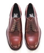 $950 SALVATORE FERRAGAMO -  Cap-Toe Cherry Brown Leather Oxfords Derby - 9 D US