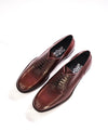 $950 SALVATORE FERRAGAMO -  Cap-Toe Cherry Brown Leather Oxfords Derby - 9 D US