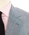 $6,295 BRUNELLO CUCINELLI - Baby Blue Check Plaid WOOL/LINEN Semi-Lined Suit - 40R