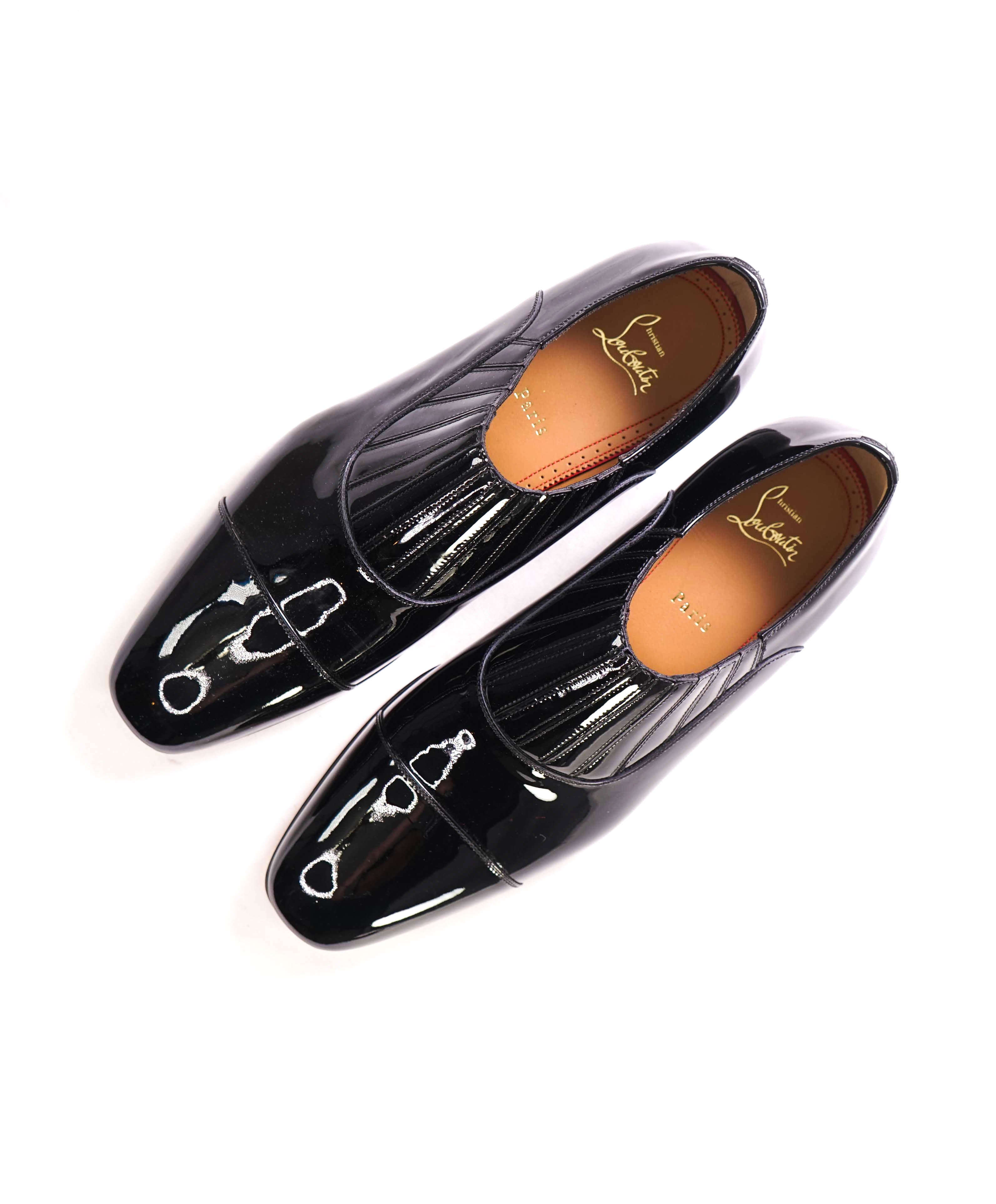 $1,050 CHRISTIAN LOUBOUTIN - *GREG ON* Black Patent Leather Loafers - 9.5 US (42.5 EU)