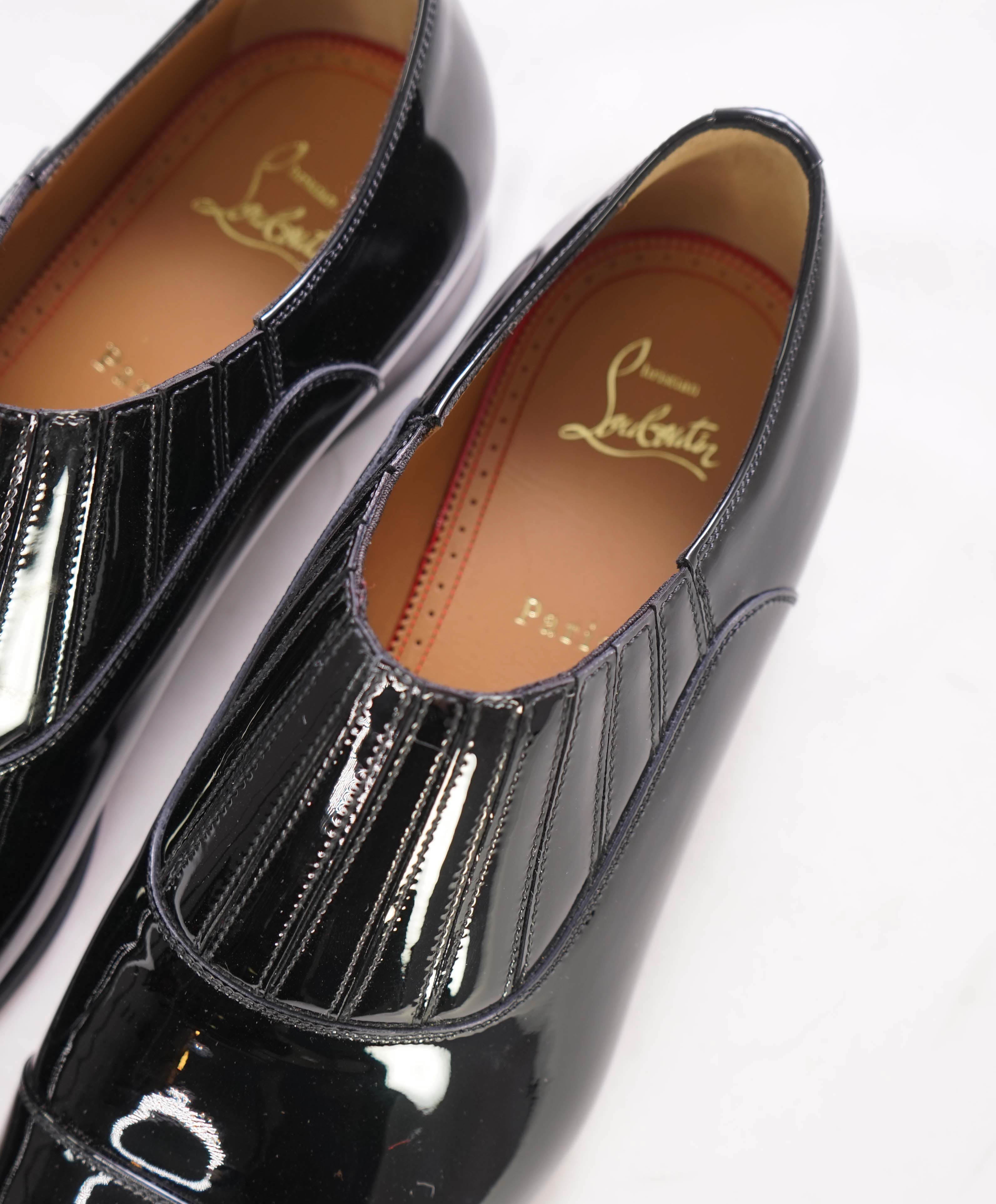 $1,050 CHRISTIAN LOUBOUTIN - *GREG ON* Black Patent Leather Loafers - 9.5 US (42.5 EU)