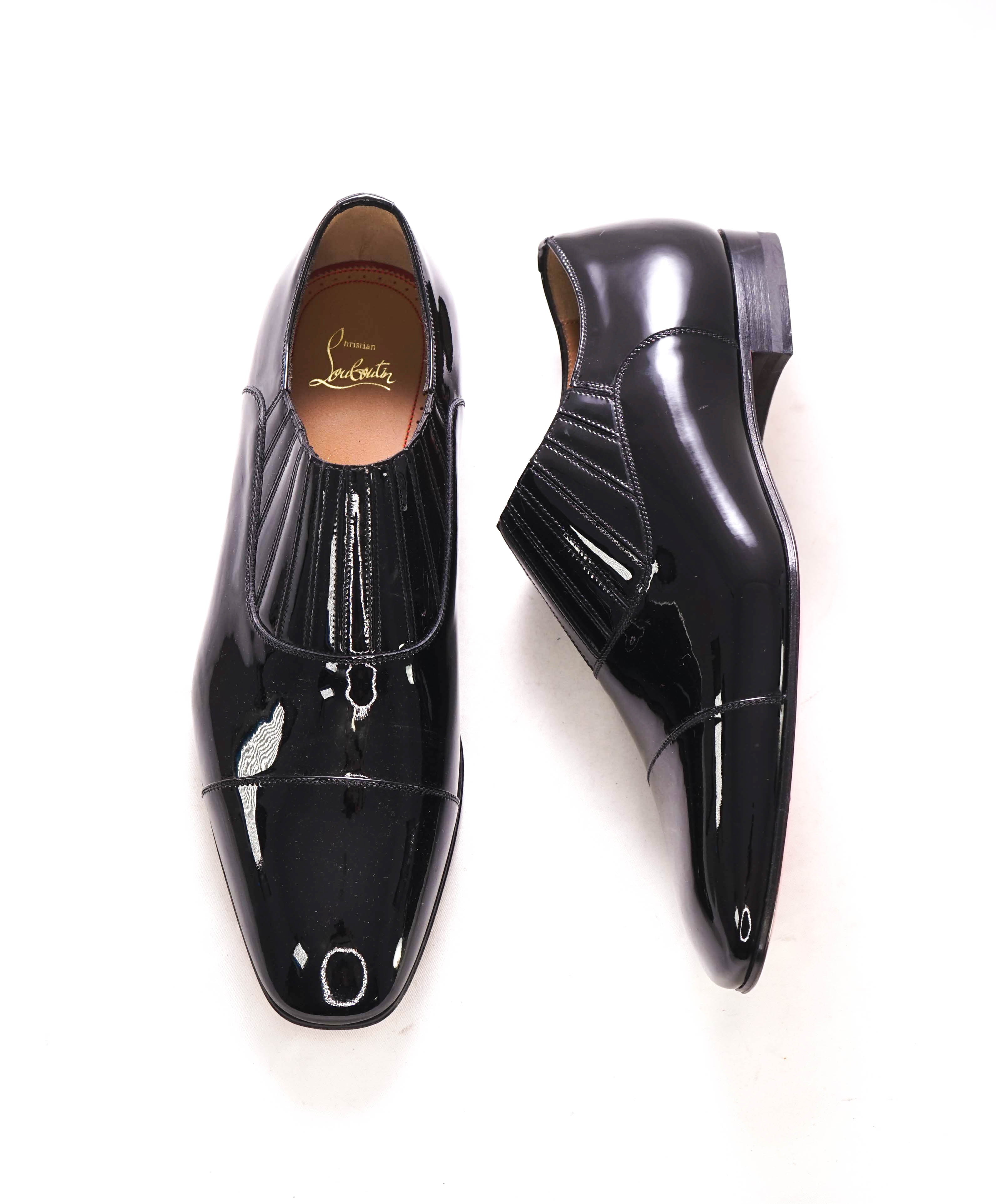 $1,050 CHRISTIAN LOUBOUTIN - *GREG ON* Black Patent Leather Loafers - 9.5 US (42.5 EU)