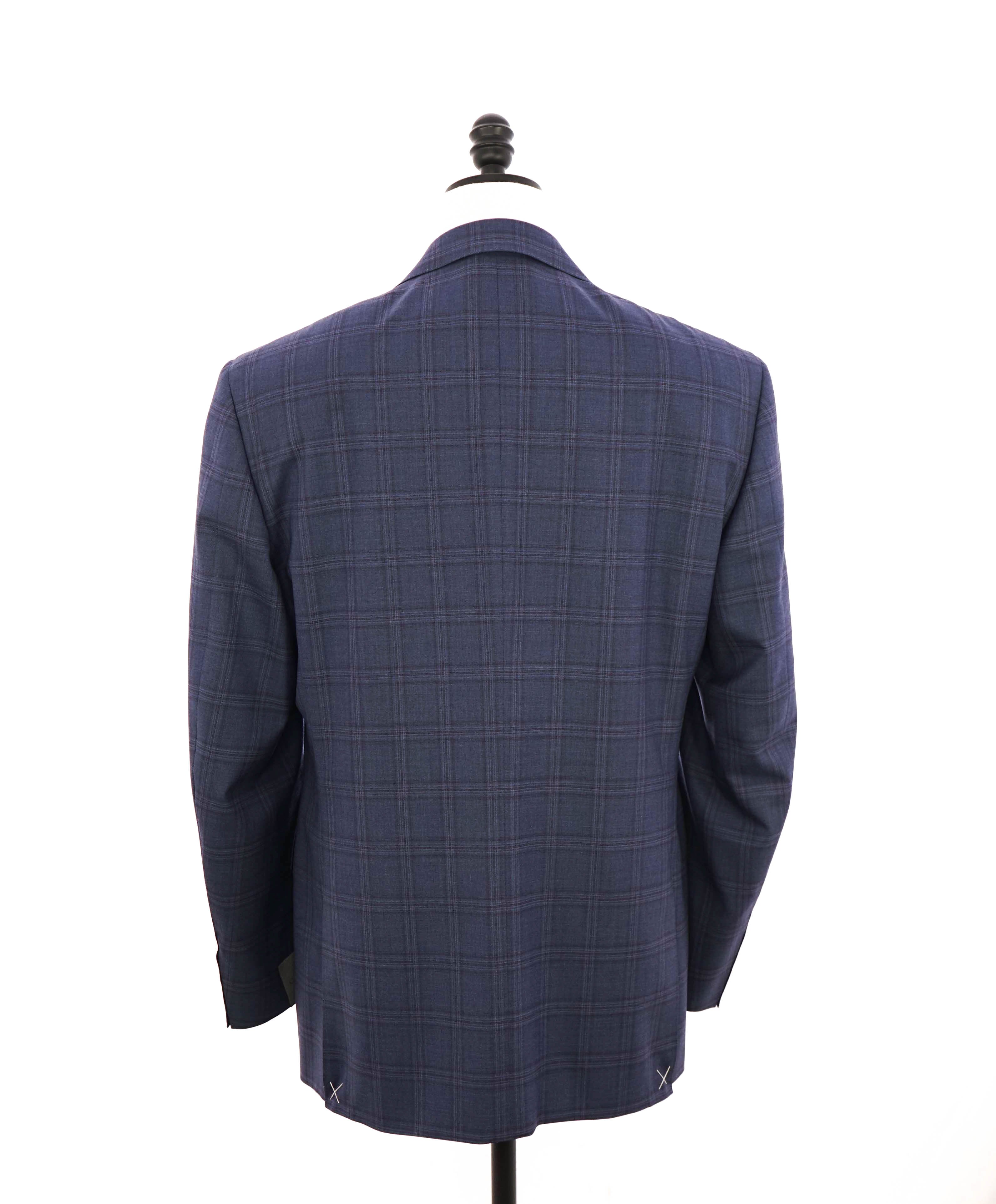 $2,195 CANALI - *CLOSET STAPLE* Blue Check Plaid 2-Piece Suit - 44R 36W