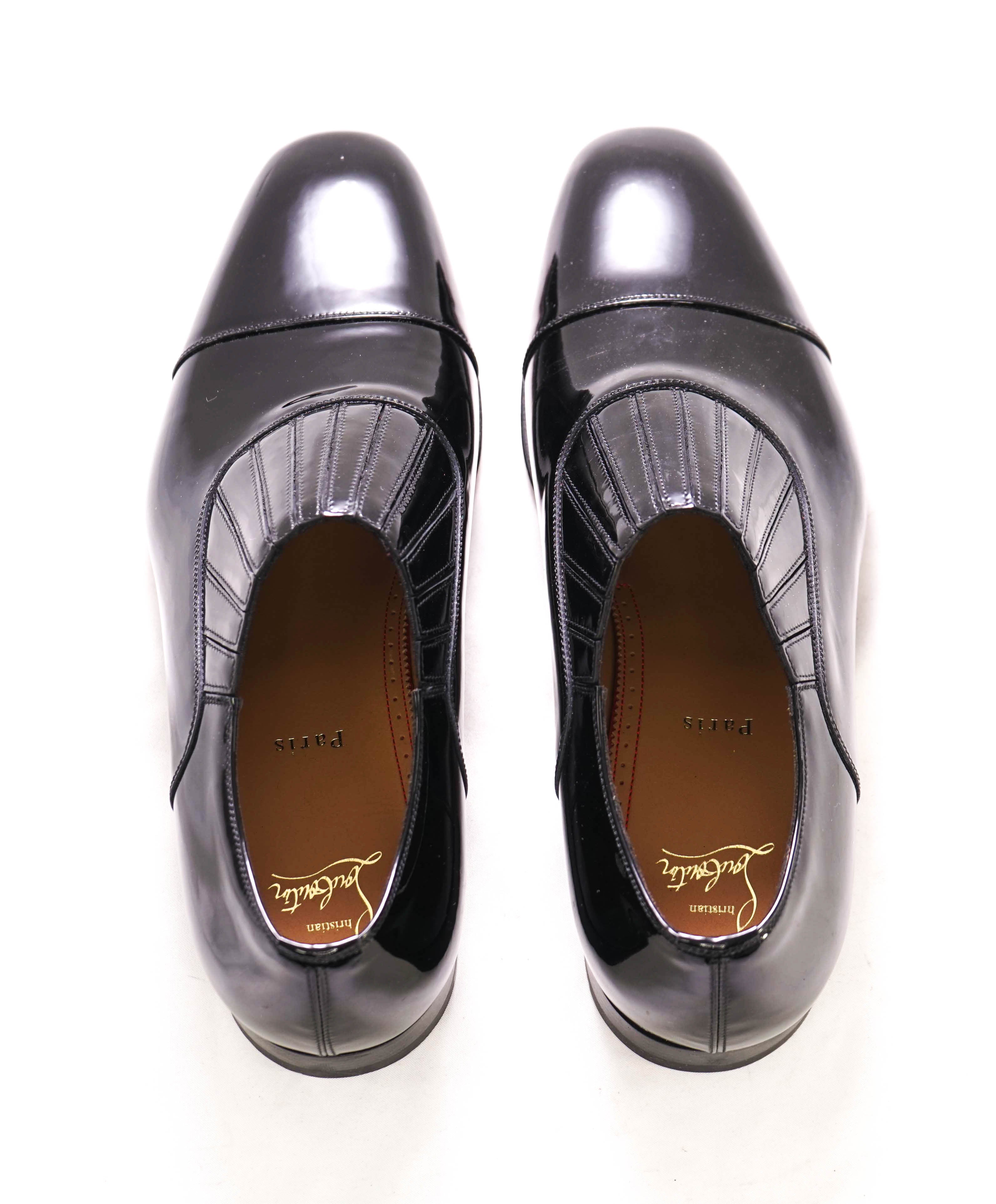 $1,050 CHRISTIAN LOUBOUTIN - *GREG ON* Black Patent Leather Loafers - 9.5 US (42.5 EU)