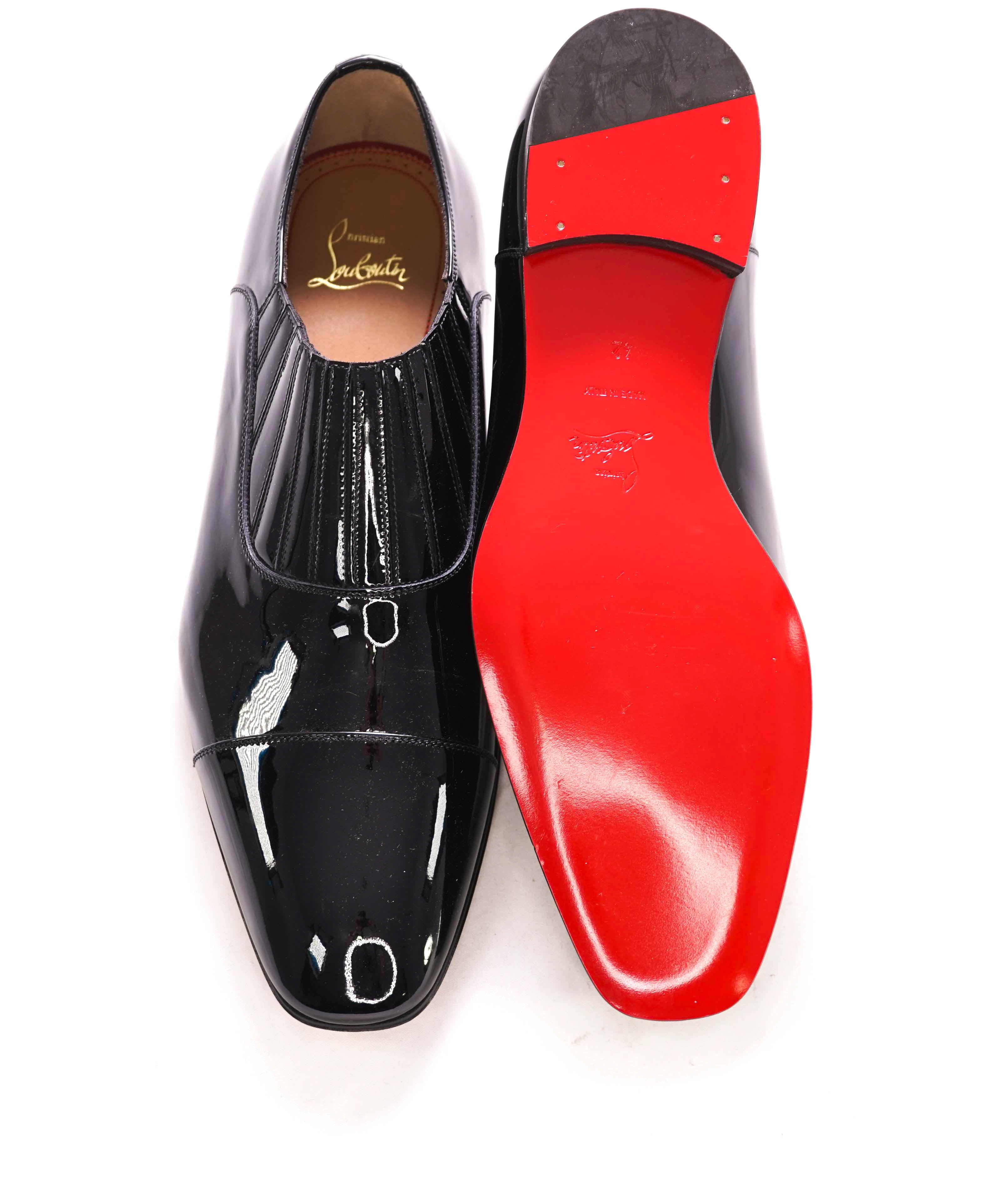 $1,050 CHRISTIAN LOUBOUTIN - *GREG ON* Black Patent Leather Loafers - 9 US (42 EU)