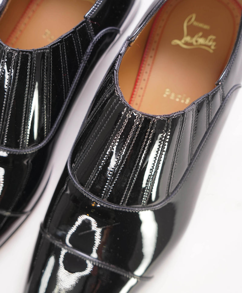 $1,050 CHRISTIAN LOUBOUTIN - *GREG ON* Black Patent Leather Loafers - 9.5 US (42.5 EU)