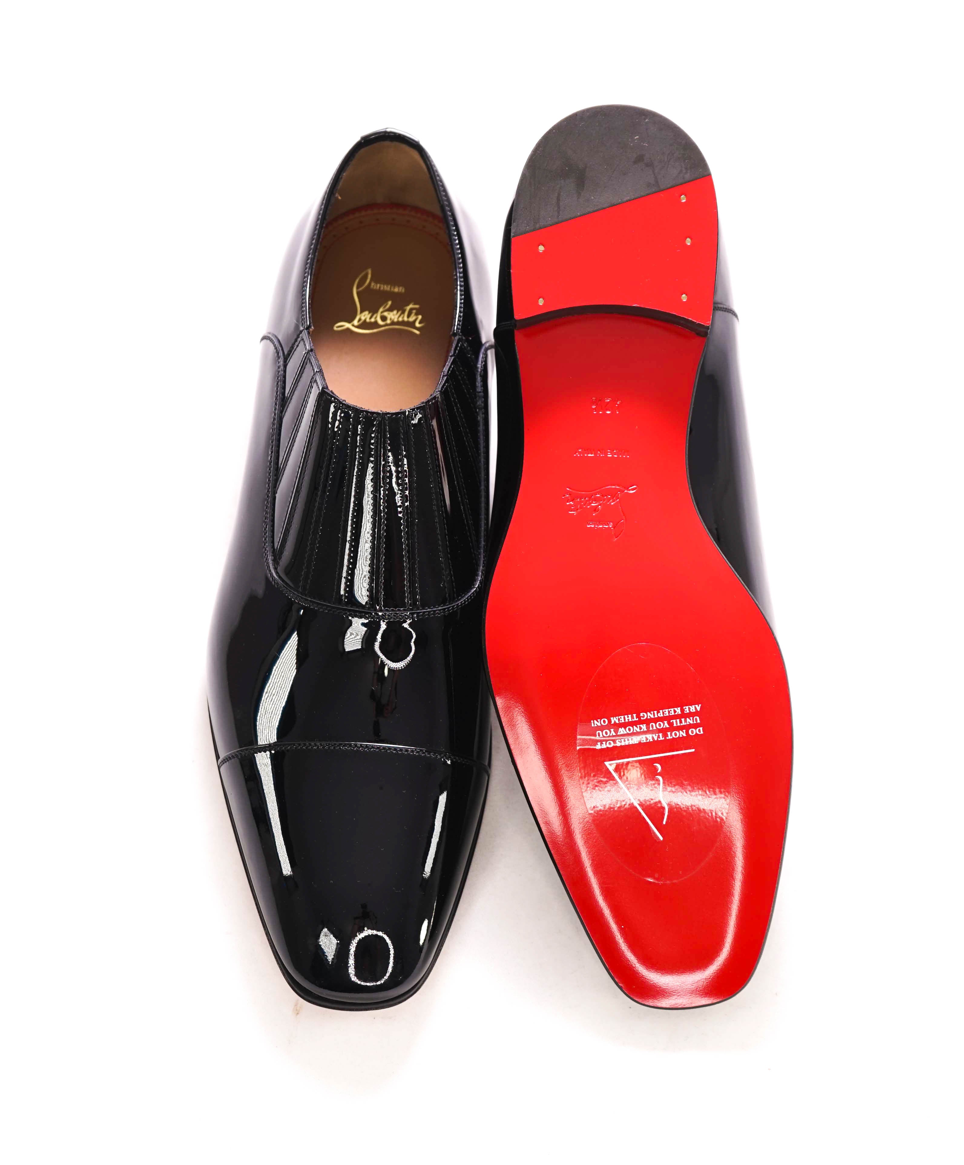 $1,050 CHRISTIAN LOUBOUTIN - *GREG ON* Black Patent Leather Loafers - 9.5 US (42.5 EU)