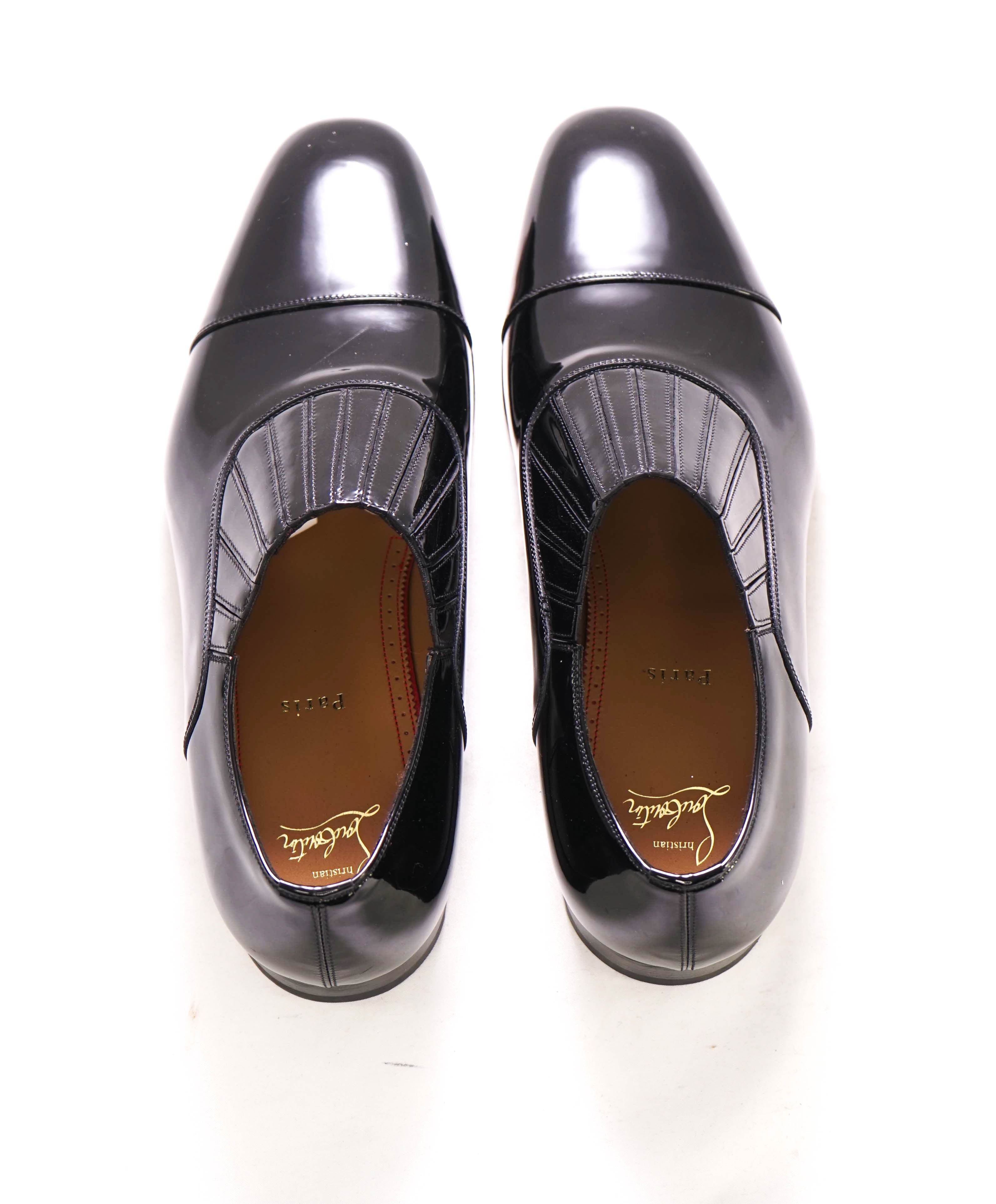 $1,050 CHRISTIAN LOUBOUTIN - *GREG ON* Black Patent Leather Loafers - 9.5 US (42.5 EU)