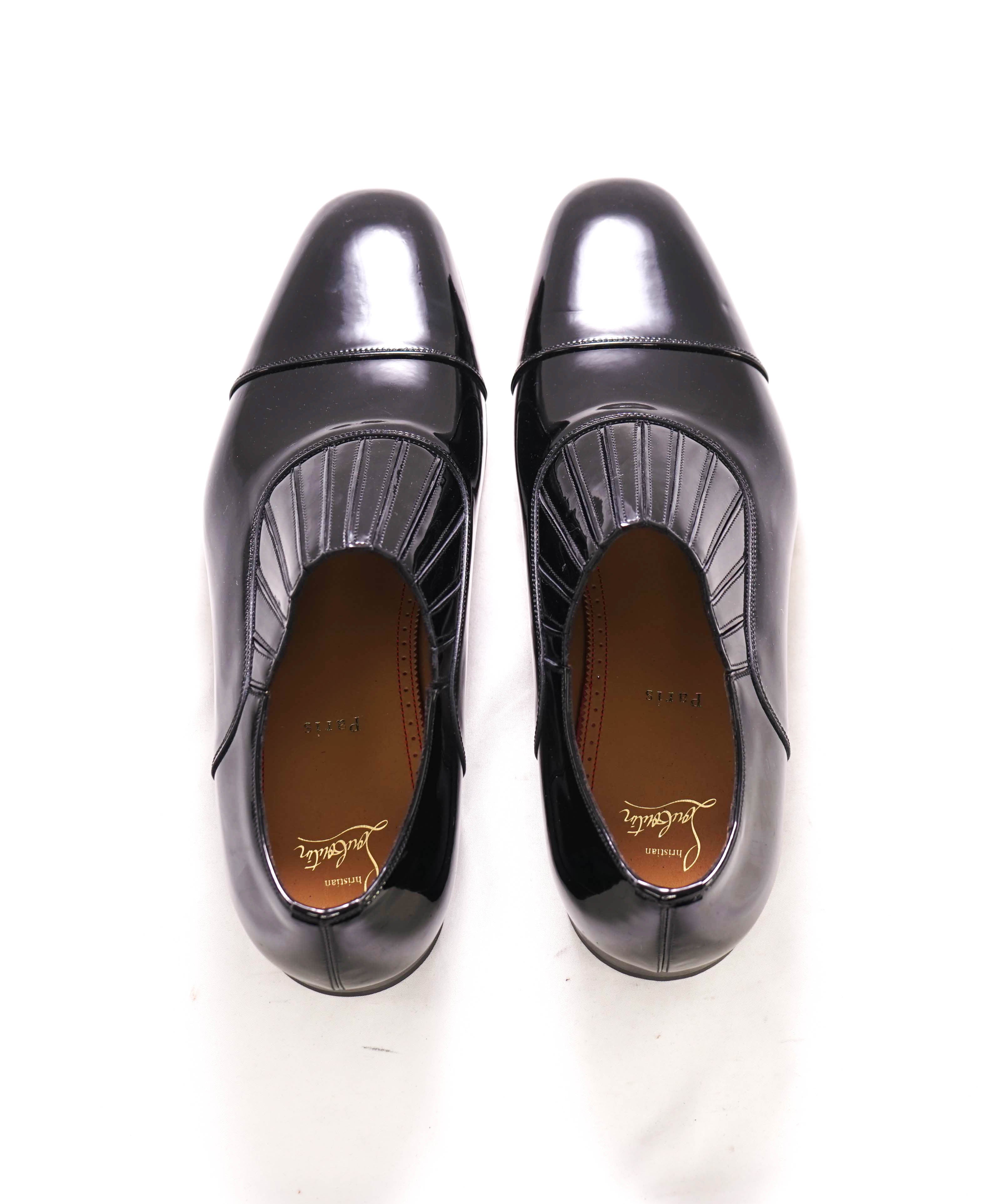 $1,050 CHRISTIAN LOUBOUTIN - *GREG ON* Black Patent Leather Loafers - 9.5 US (42.5 EU)