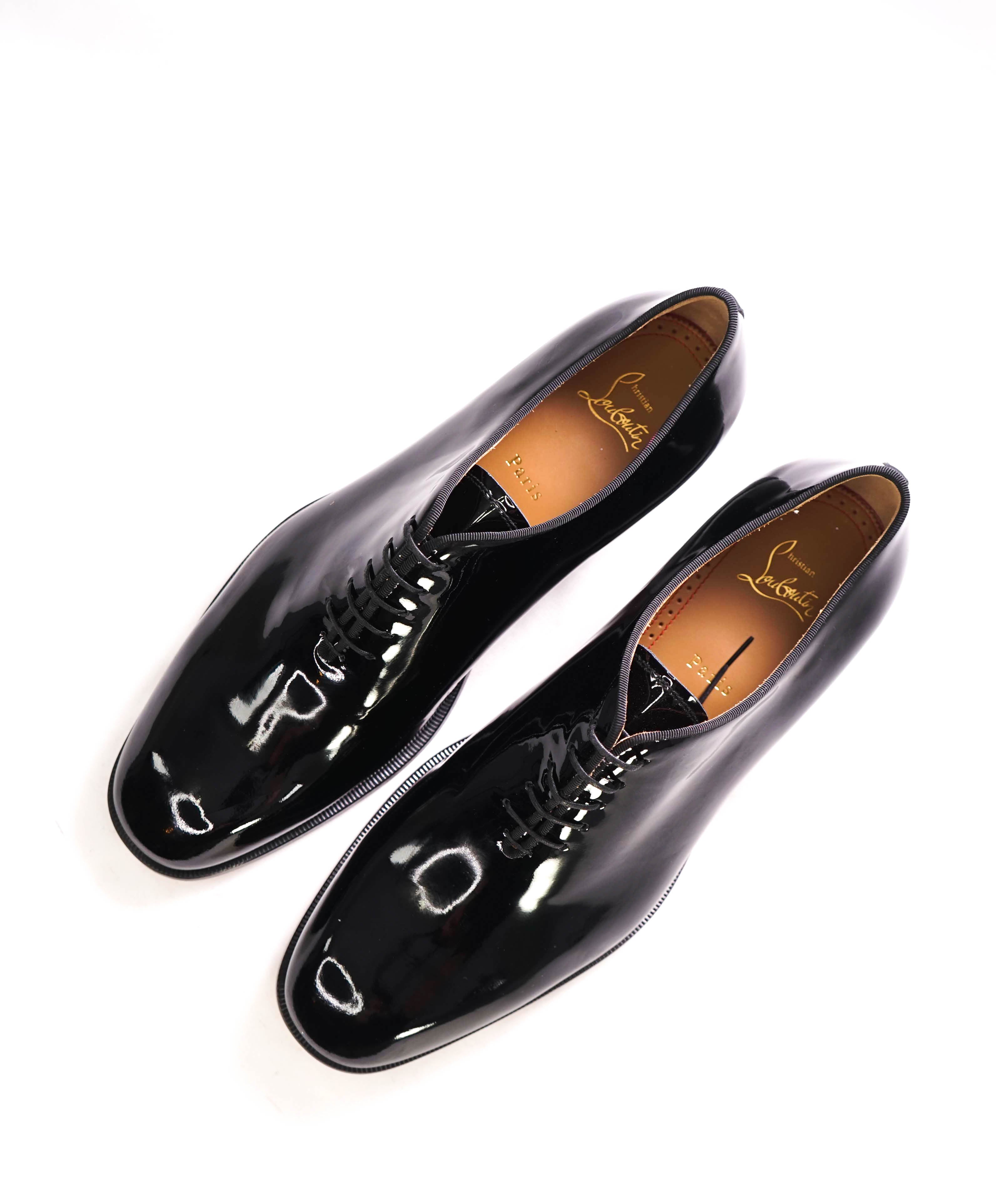 $1,145 CHRISTIAN LOUBOUTIN - *CORTEO* Black Patent Leather Oxfords - 11.5 US (44.5EU)