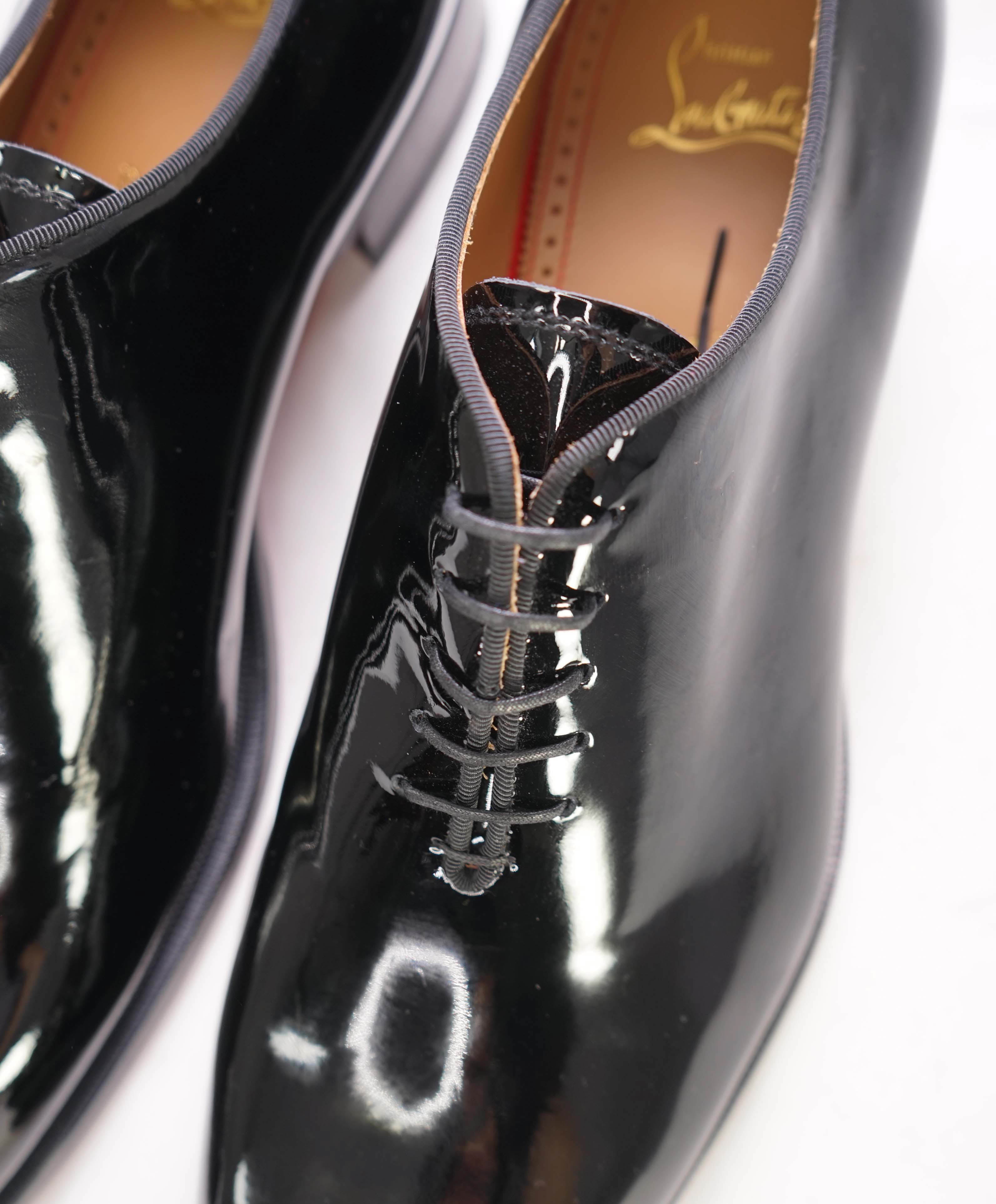 $1,145 CHRISTIAN LOUBOUTIN - *CORTEO* Black Patent Leather Oxfords - 11.5 US (44.5EU)