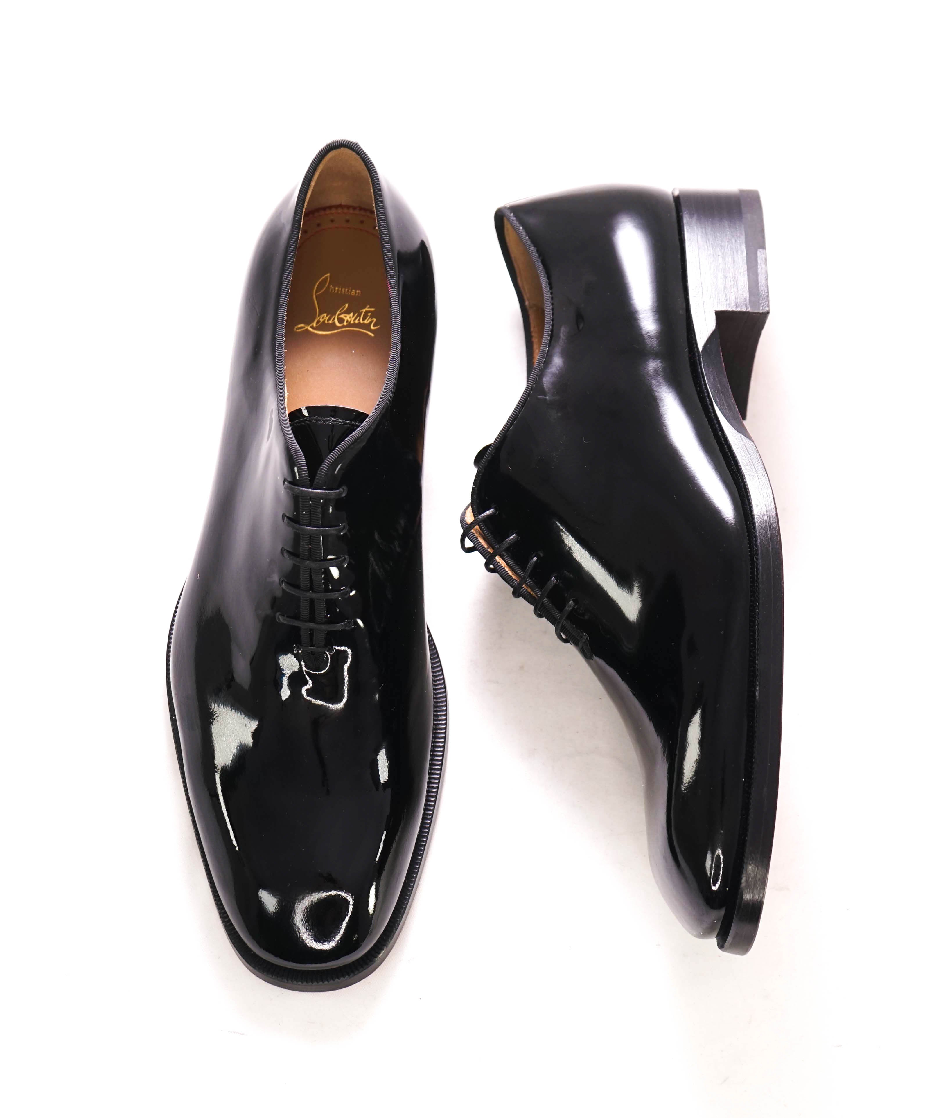 $1,145 CHRISTIAN LOUBOUTIN - *CORTEO* Black Patent Leather Oxfords - 11.5 US (44.5EU)