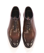 $1,195 SANTONI - "GOODYEAR" Fatte A Mano Wholecut Brown Solid Oxfords - 6 US (5 IT)