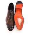 $1,195 SANTONI - "GOODYEAR" Fatte A Mano Wholecut Brown Solid Oxfords - 6 US (5 IT)