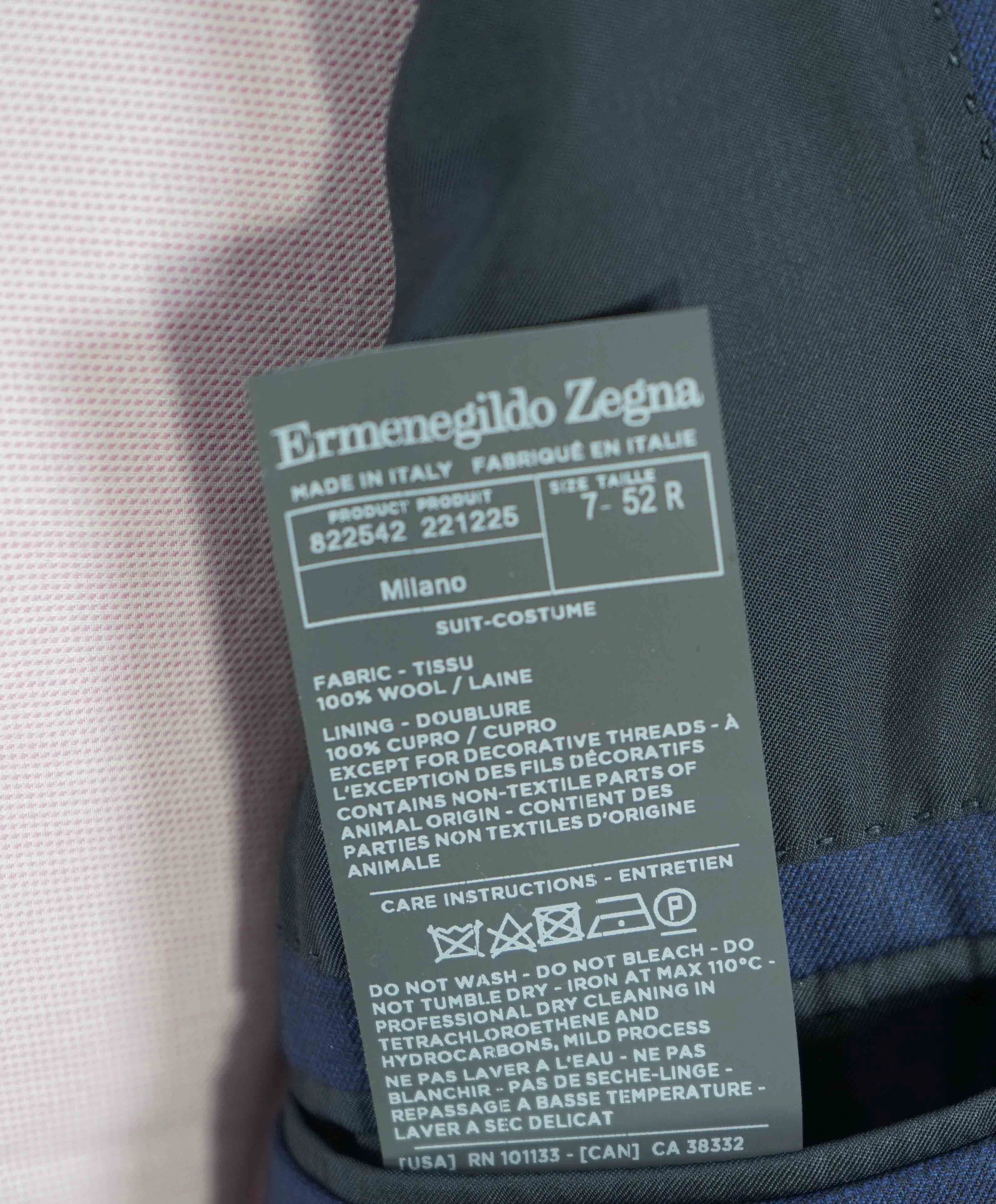 $2,695 ERMENEGILDO ZEGNA - Bold Blue Check “15 MIL MIL 15” Blazer - 42R