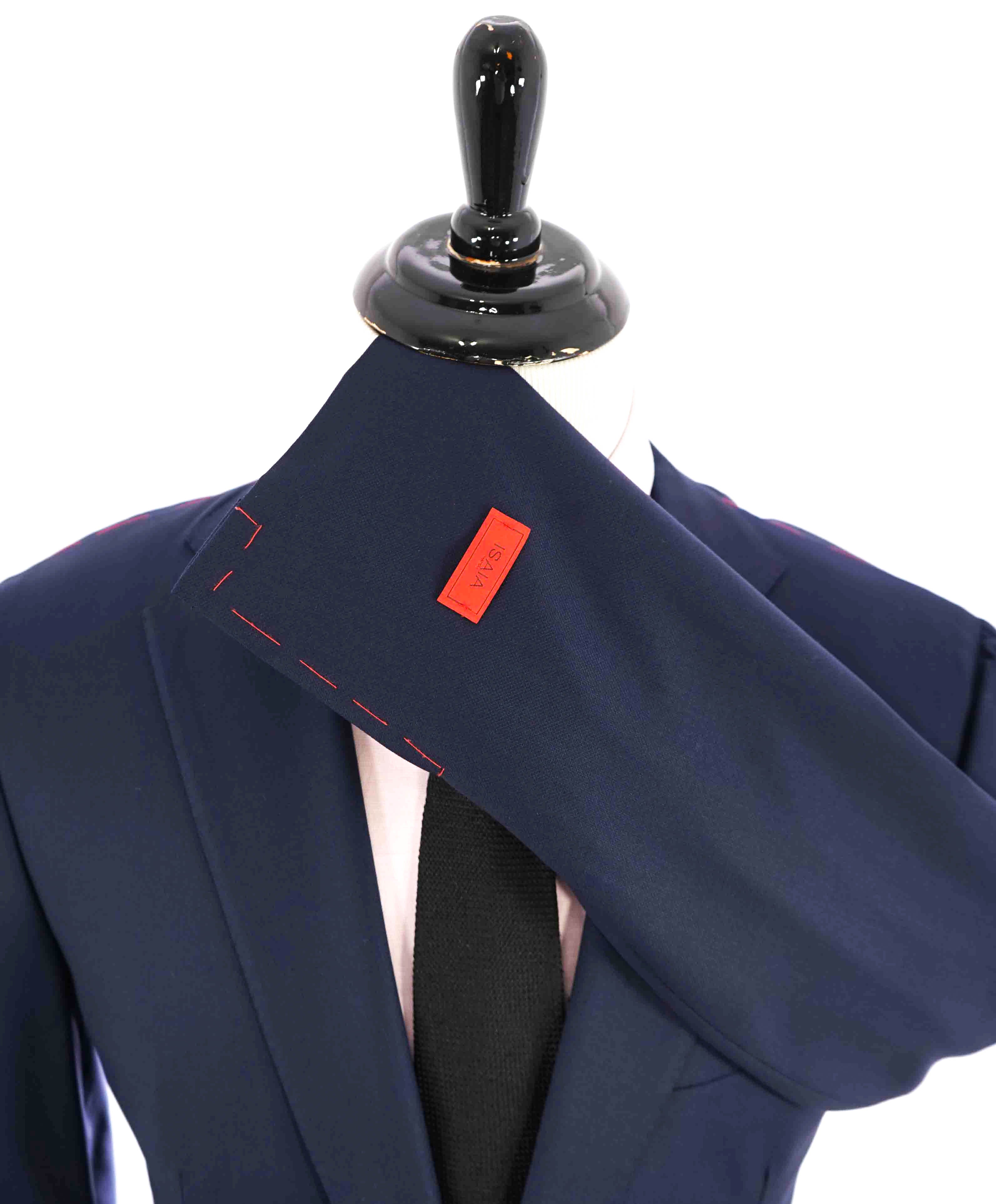 $2,995 ISAIA - "BASE S LIGHT" Super 130's Navy Blue ROYAL WEAVE Blazer - 42L