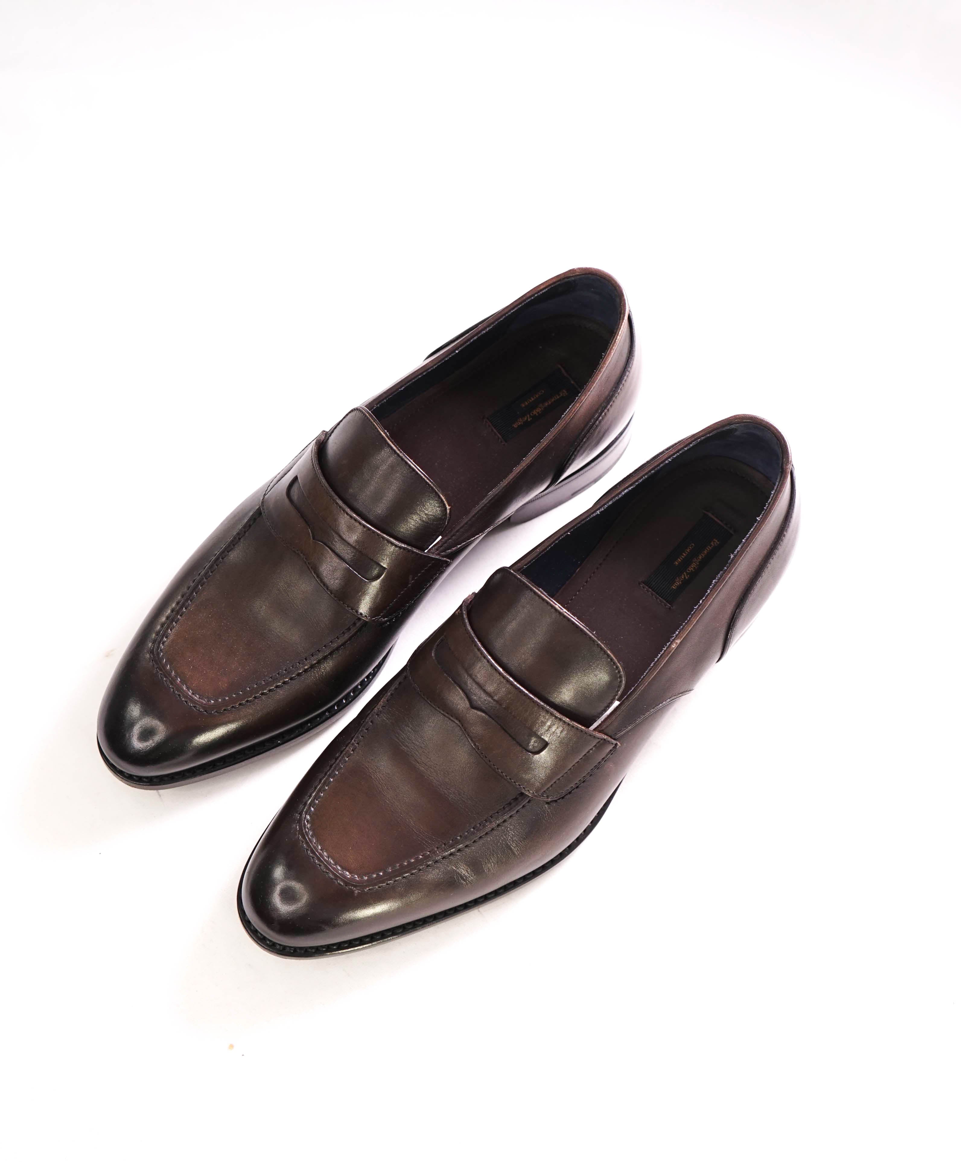 $1,295 ERMENEGILDO ZEGNA COUTURE - Brown Leather Penny Loafers - 8 US (41 EU)