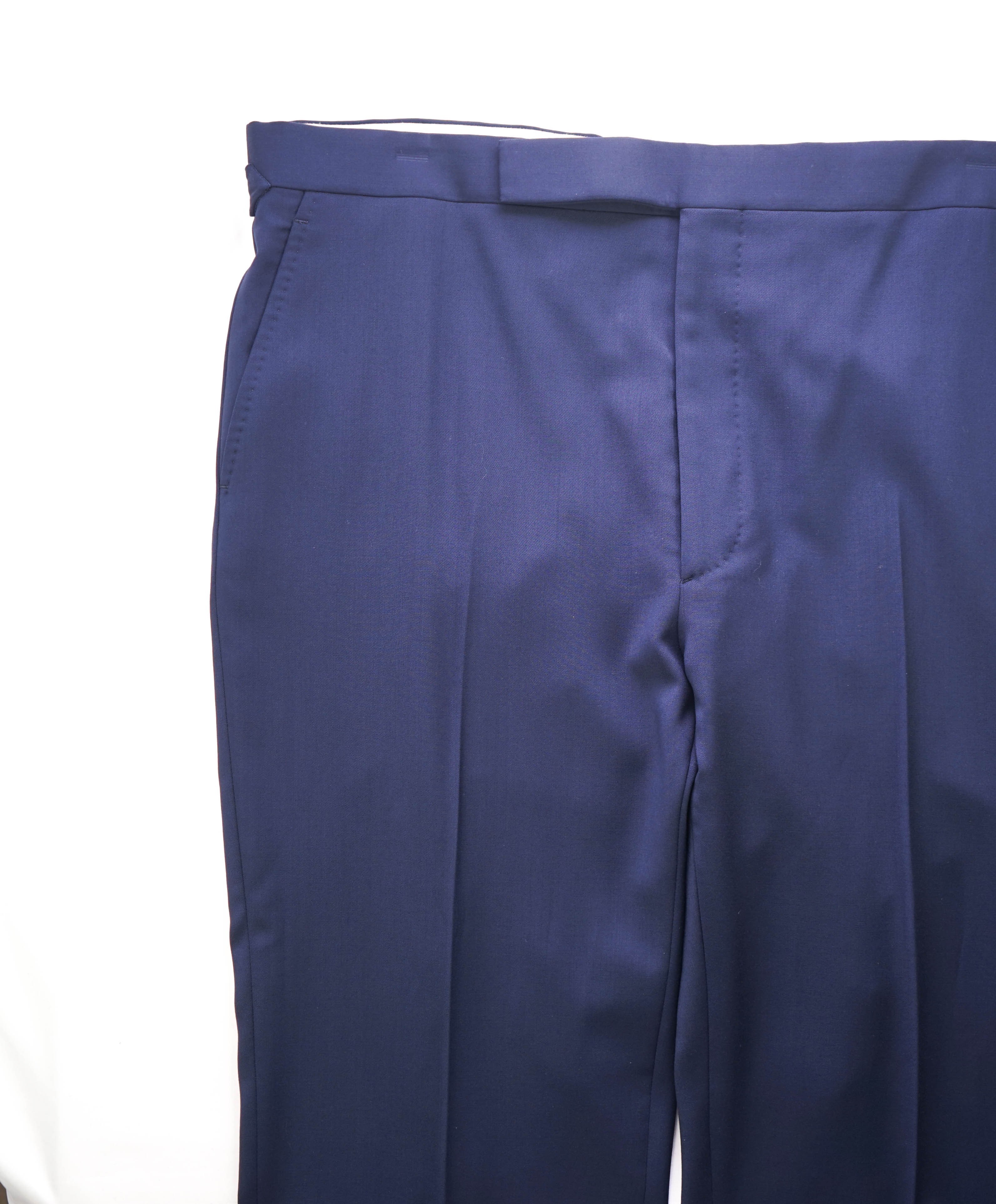 RALPH LAUREN PURPLE LABEL - *SIDE TABS* Flat Front Blue Dress Pants - 37W