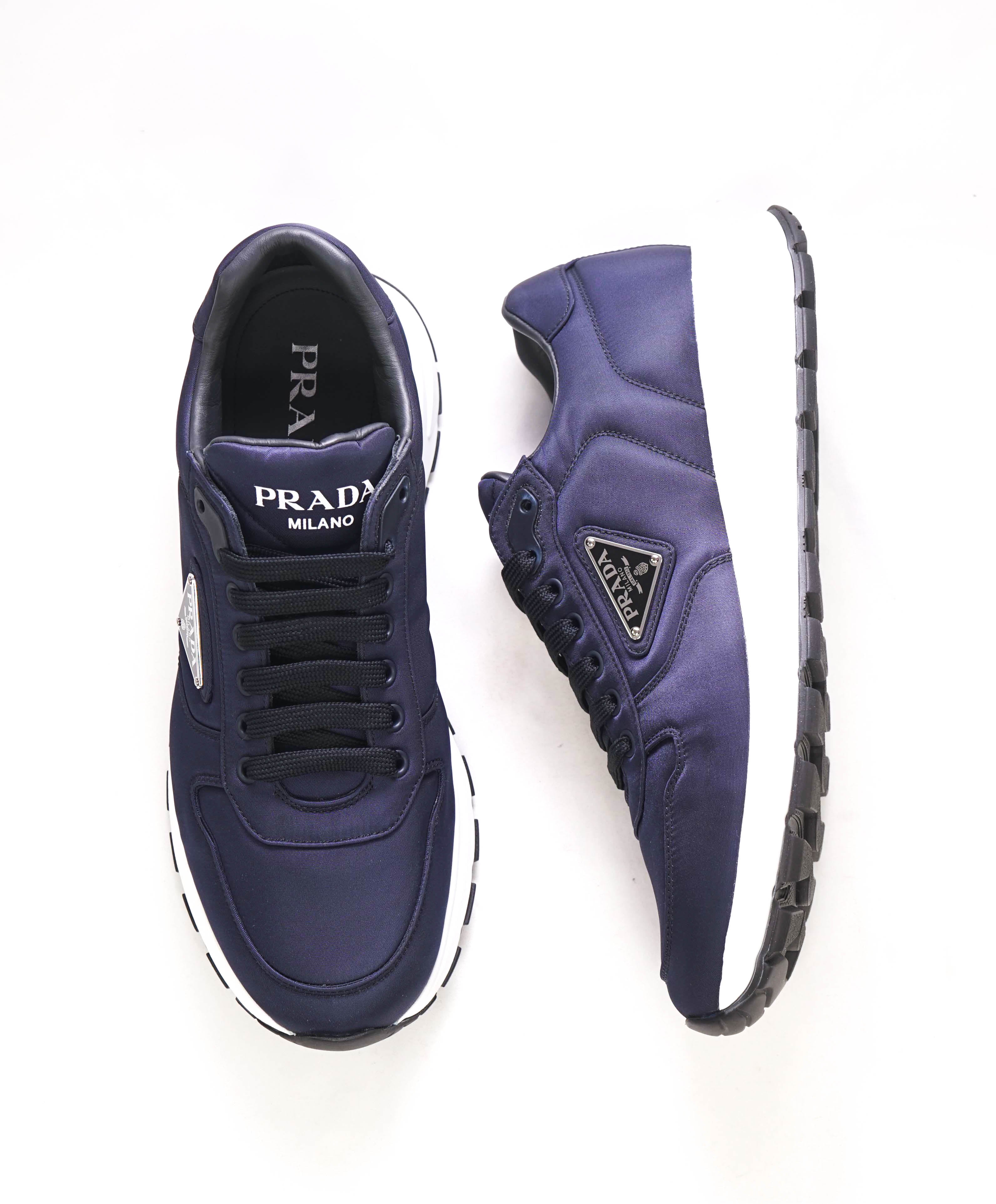 $1,100 PRADA - "RE-NYLON" 100% REGENERATED NYLON SNEAKER NAVY  - 9 US (8 IT)