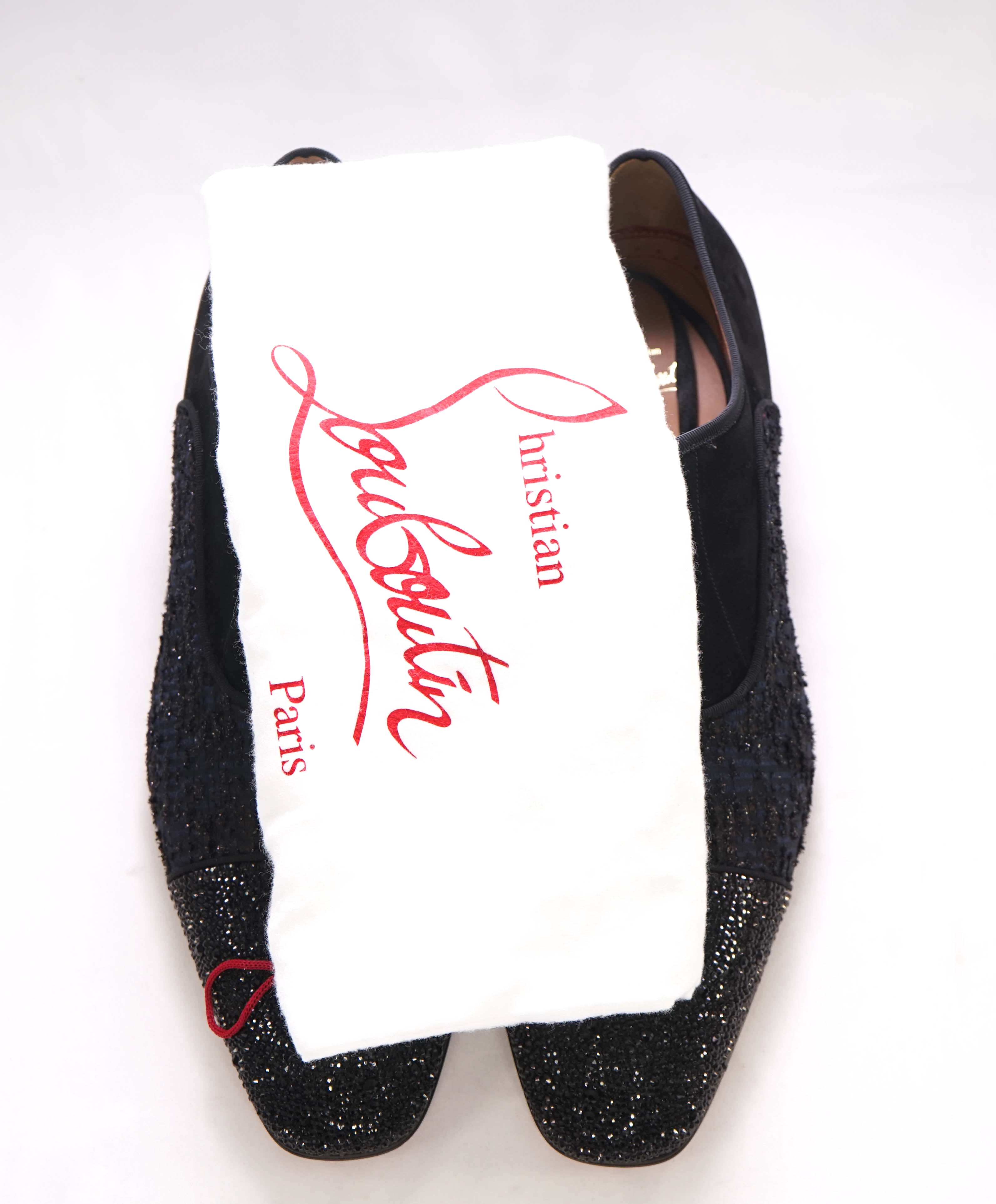 $1,250 CHRISTIAN LOUBOUTIN - *GREGGO ORLATO* Black Shimmer Oxfords - 13.5 US (46.5)