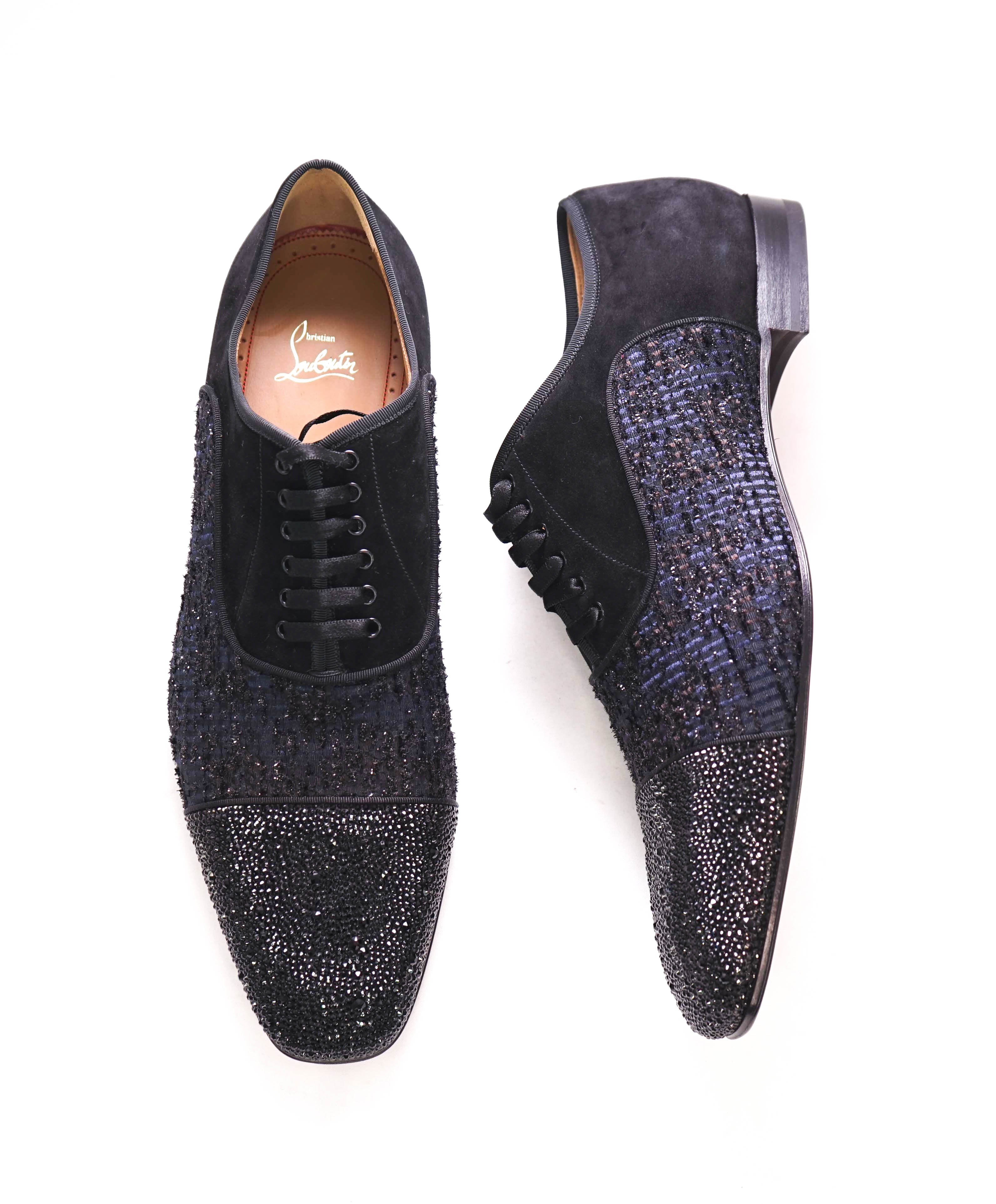 $1,250 CHRISTIAN LOUBOUTIN - *GREGGO ORLATO* Black Shimmer Oxfords - 13.5 US (46.5)