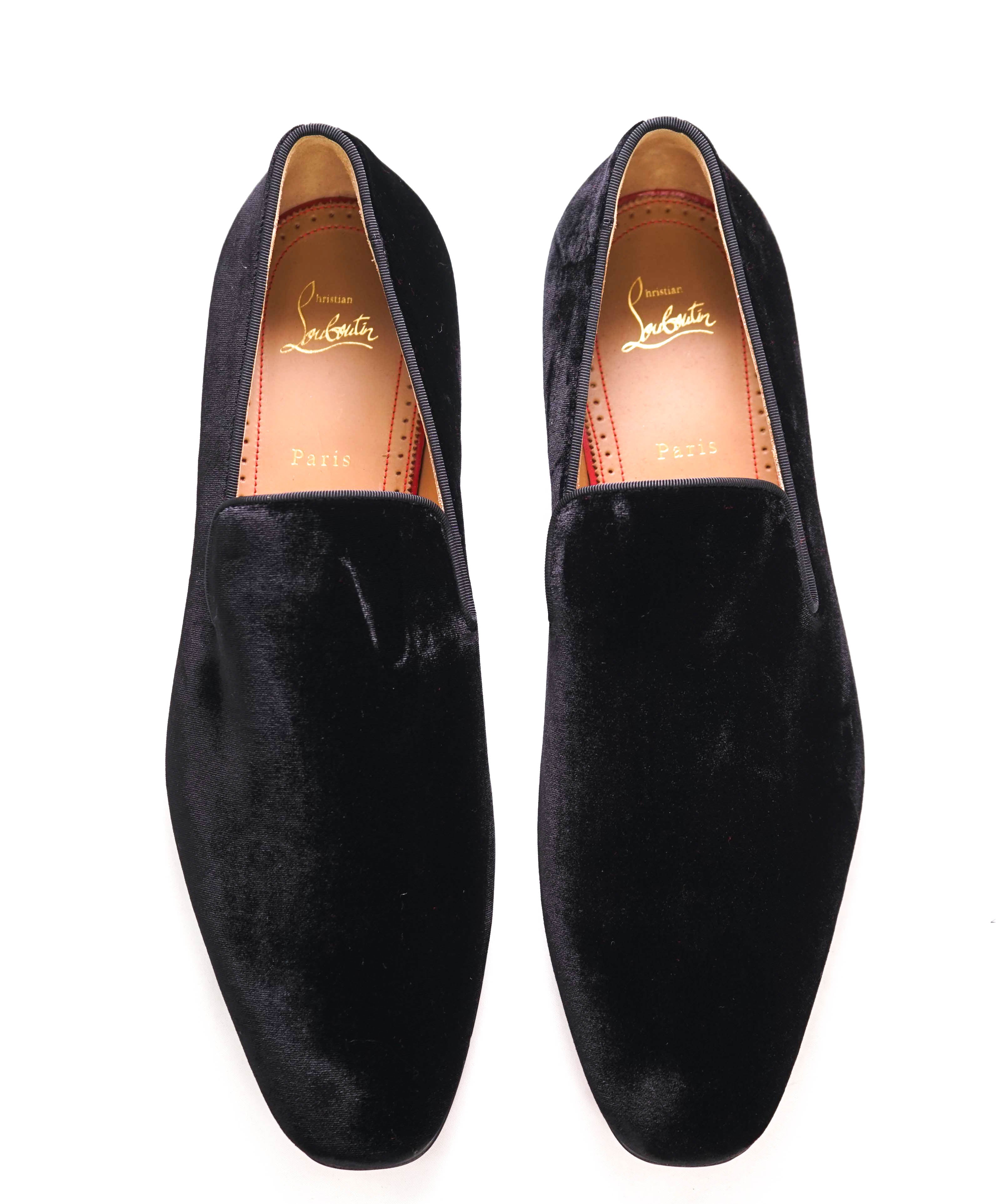 $1,050 CHRISTIAN LOUBOUTIN - * Dandelion* Black Velvet Loafers - 13 US (46)