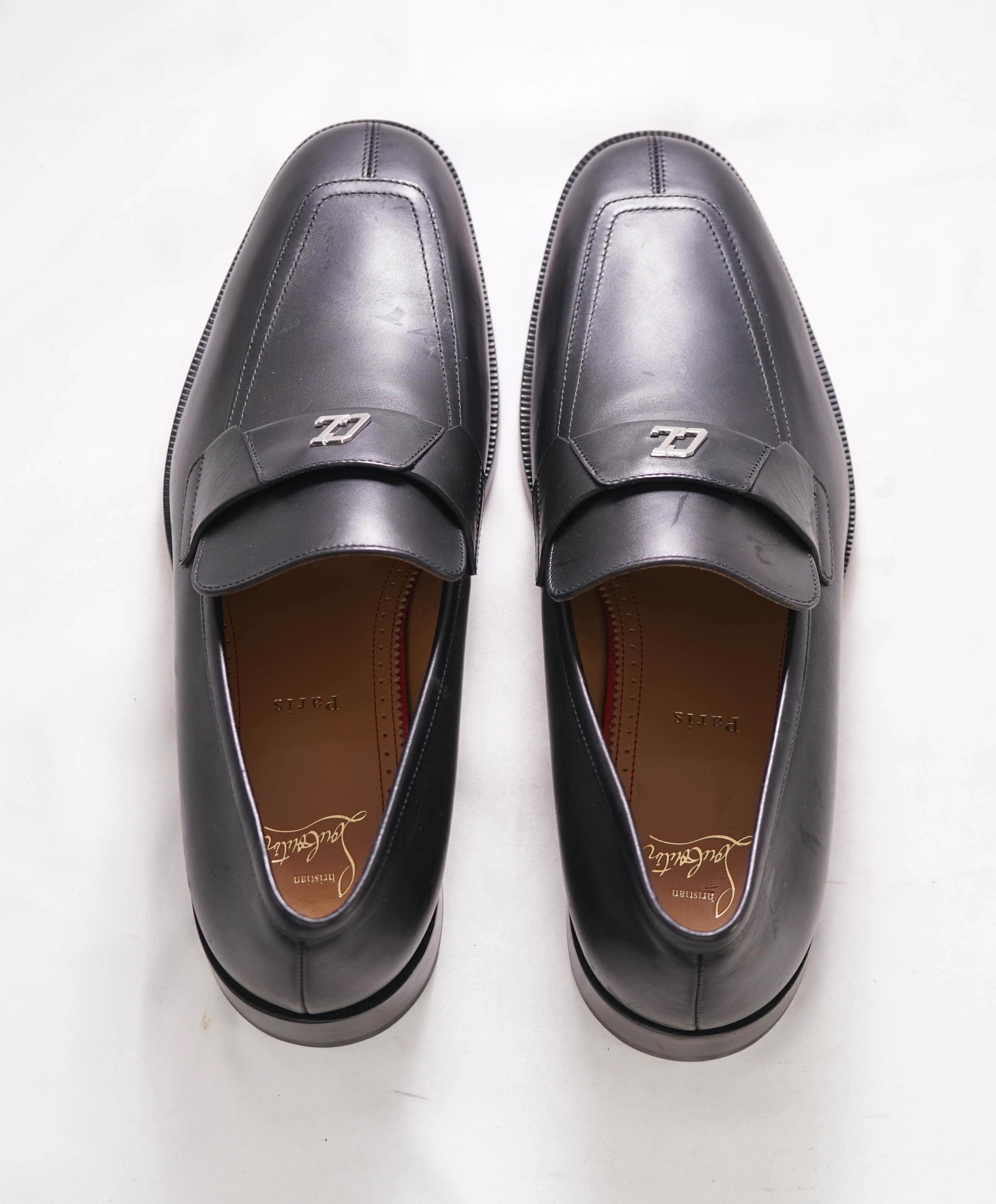 $1,100 CHRISTIAN LOUBOUTIN - *VARSIMOC* Black Leather Loafers - 10 US (43EU)