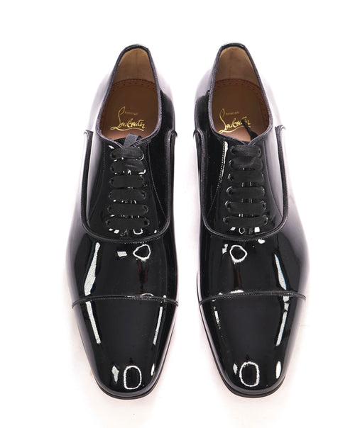 $1,100 CHRISTIAN LOUBOUTIN - *GREGGO PATENT* Leather Black Oxfords - 11 US (44)