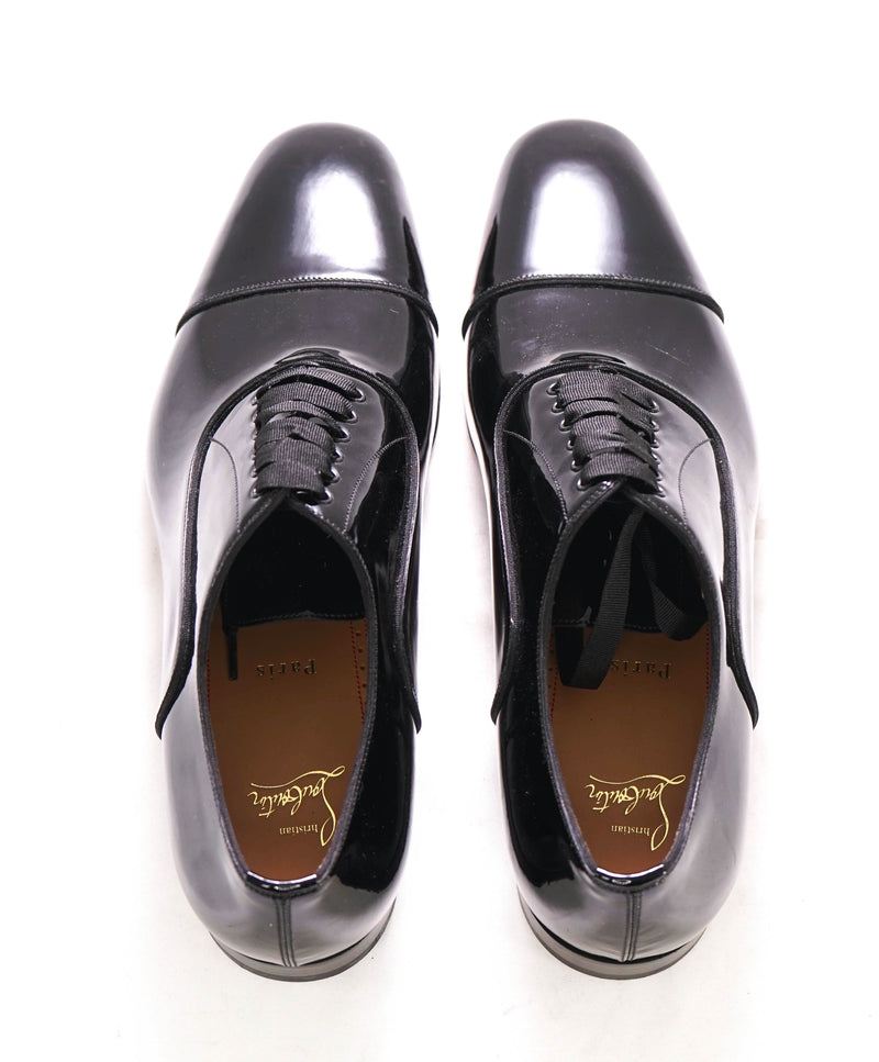 $1,100 CHRISTIAN LOUBOUTIN - *GREGGO PATENT* Leather Black Oxfords - 11 US (44)