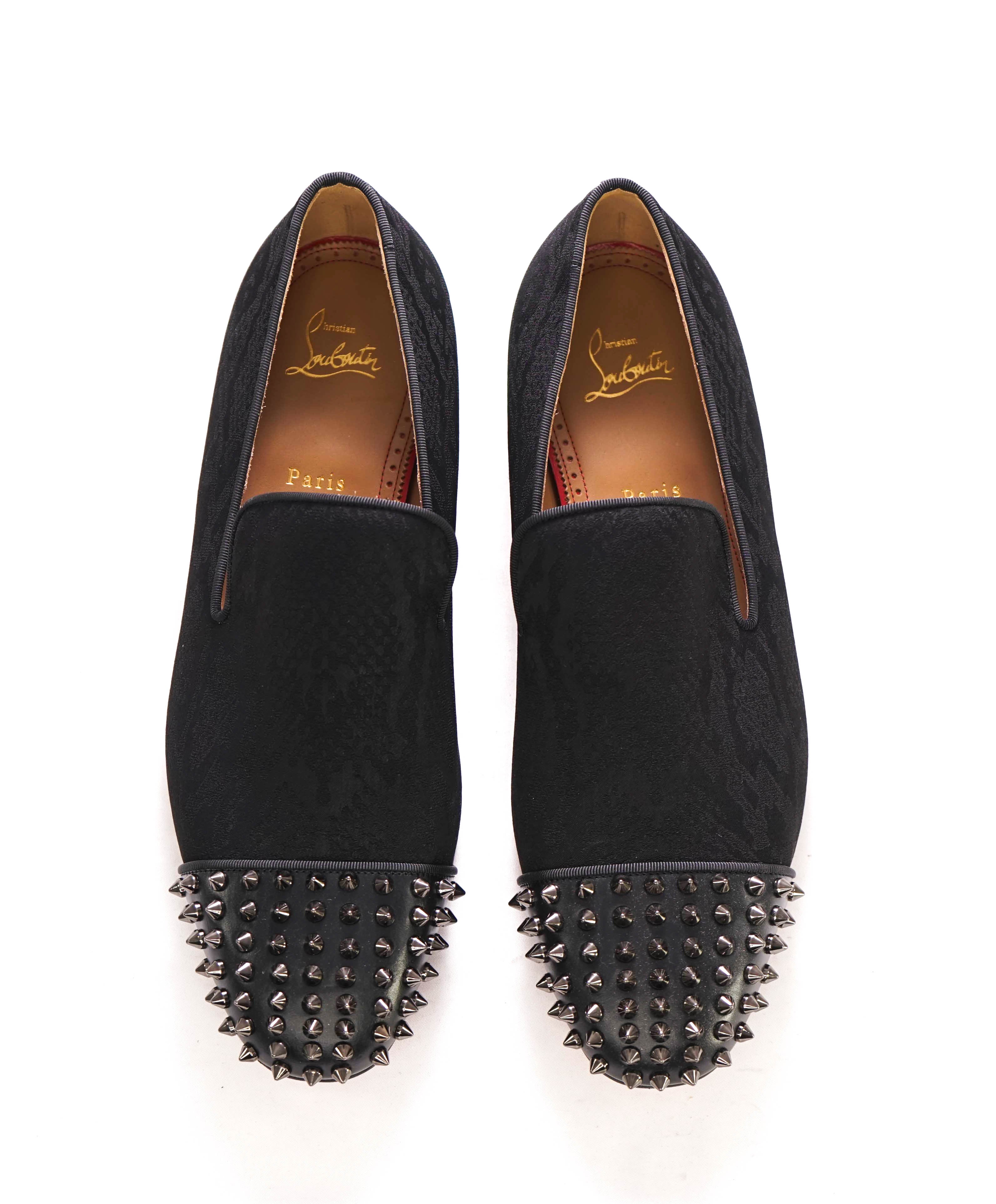 $1,245 CHRISTIAN LOUBOUTIN - *Spooky Flat* Black Spike Loafers - 10.5 US (43.5 EU)