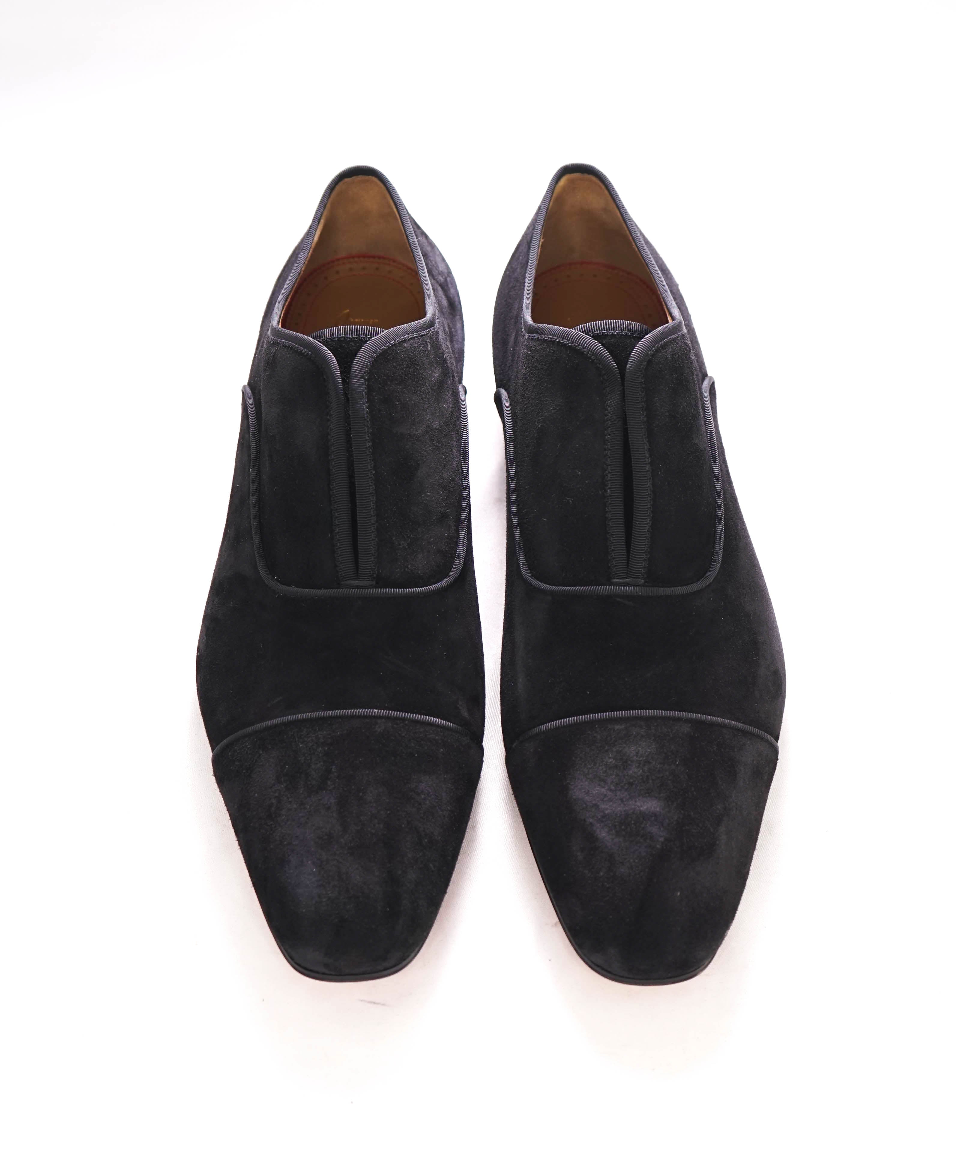 $1,100 CHRISTIAN LOUBOUTIN - *ALPHA MALE* Black Suede Loafers - 14 US (47EU)