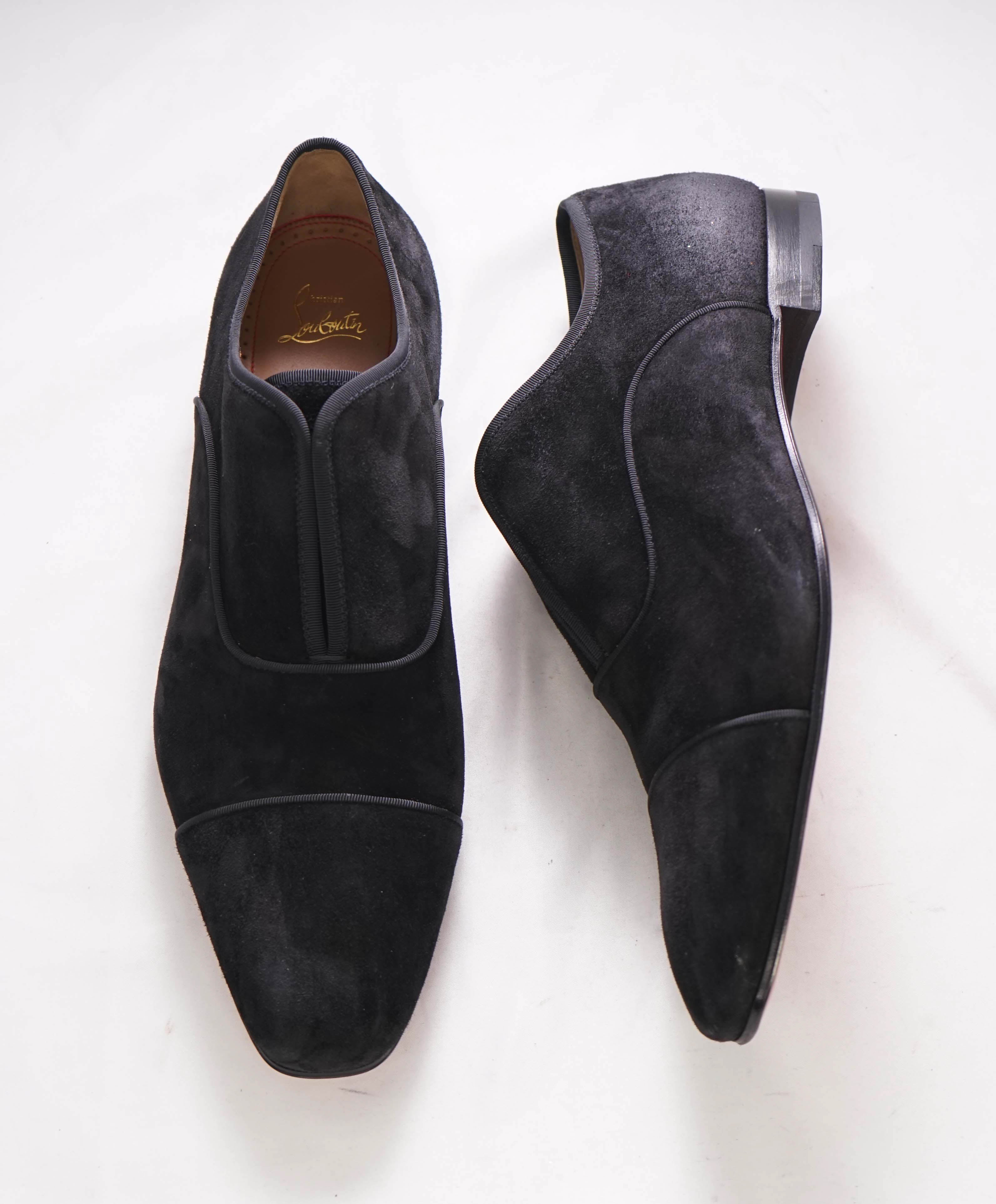 $1,100 CHRISTIAN LOUBOUTIN - *ALPHA MALE* Black Suede Loafers - 14 US (47EU)