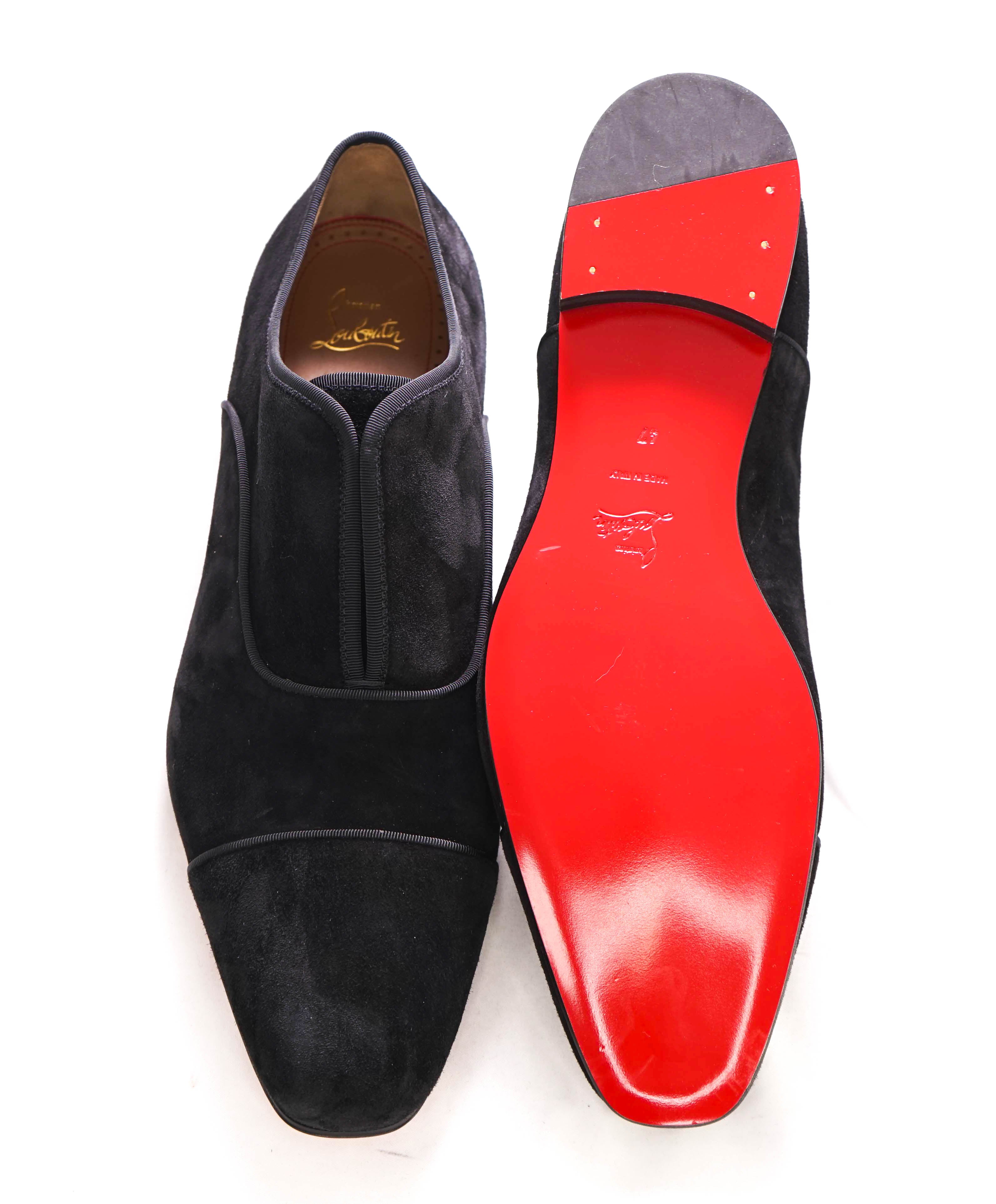 $1,100 CHRISTIAN LOUBOUTIN - *ALPHA MALE* Black Suede Loafers - 14 US (47EU)