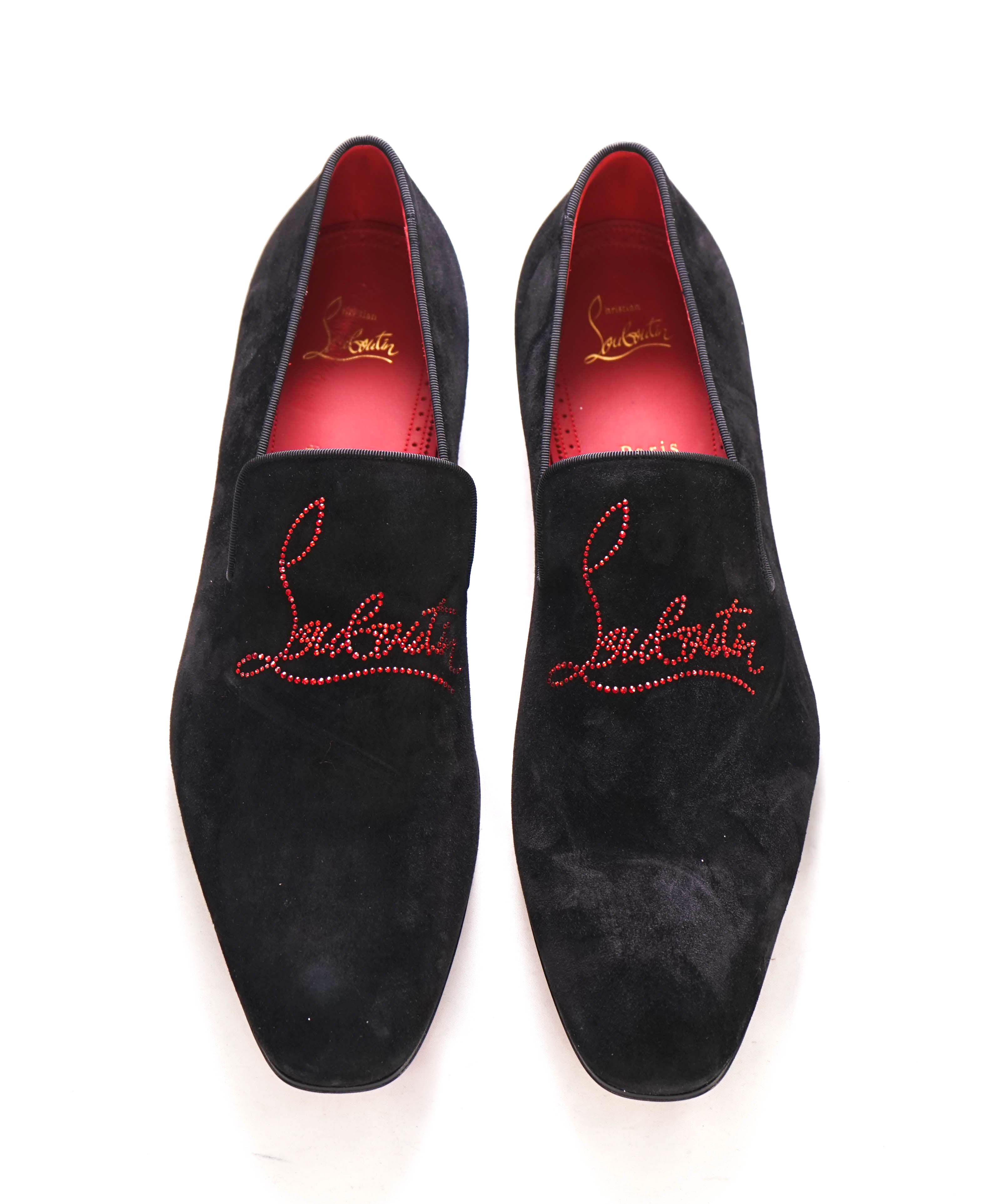 $1,100 CHRISTIAN LOUBOUTIN - *Dandelion* Red Crystal Logo Loafers - 12 US (45)