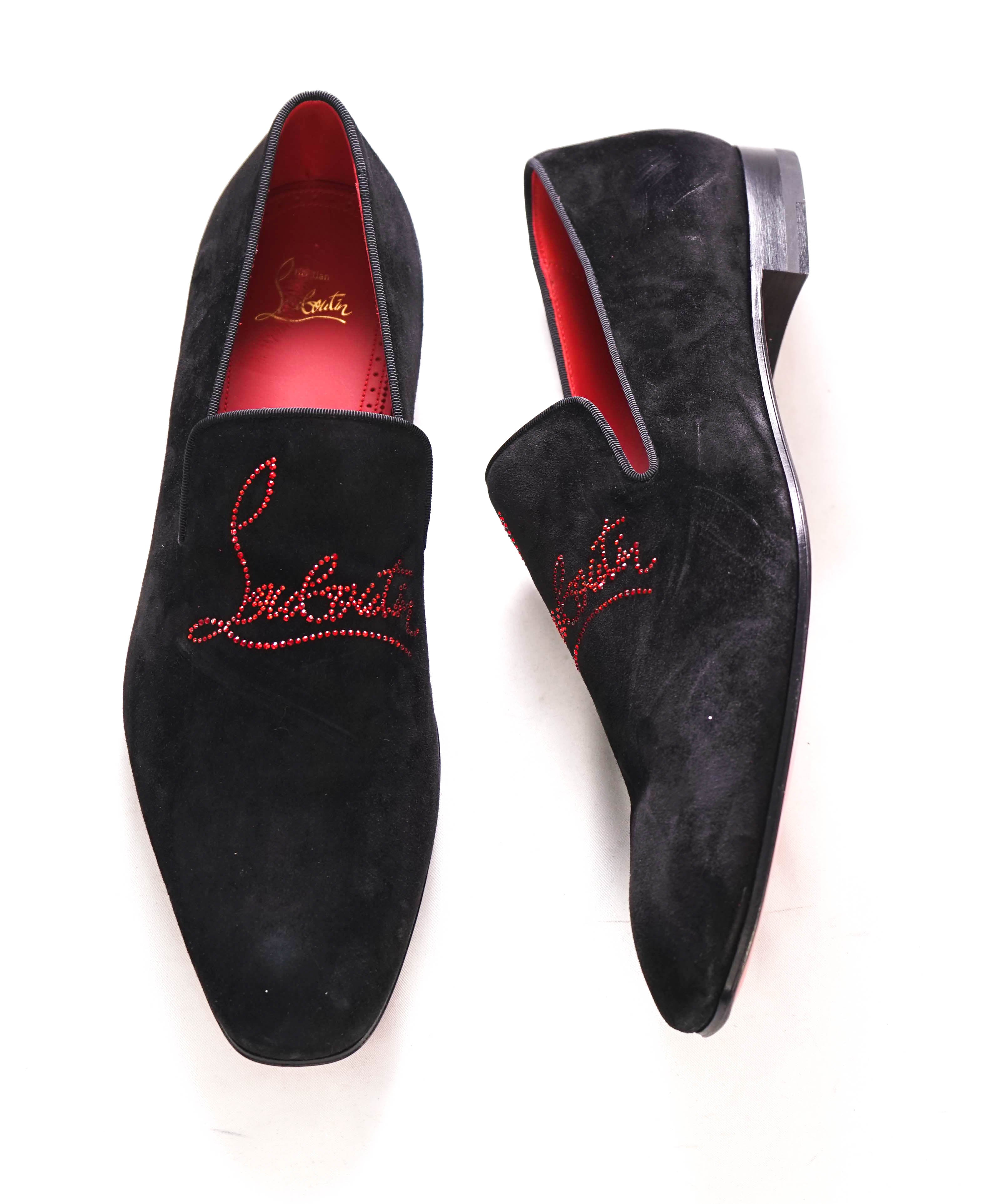 $1,100 CHRISTIAN LOUBOUTIN - *Dandelion* Red Crystal Logo Loafers - 12 US (45)