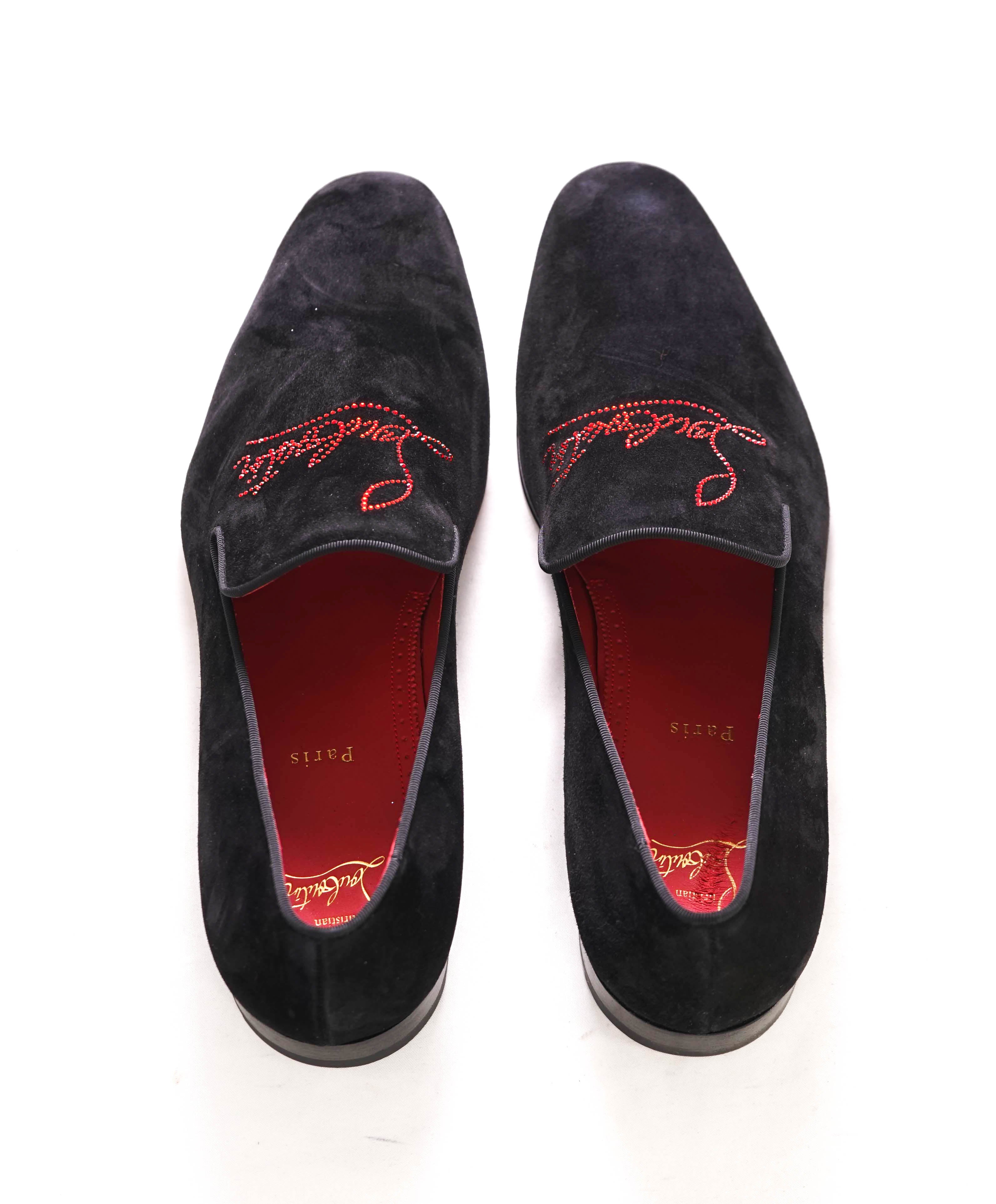 $1,100 CHRISTIAN LOUBOUTIN - *Dandelion* Red Crystal Logo Loafers - 12 US (45)