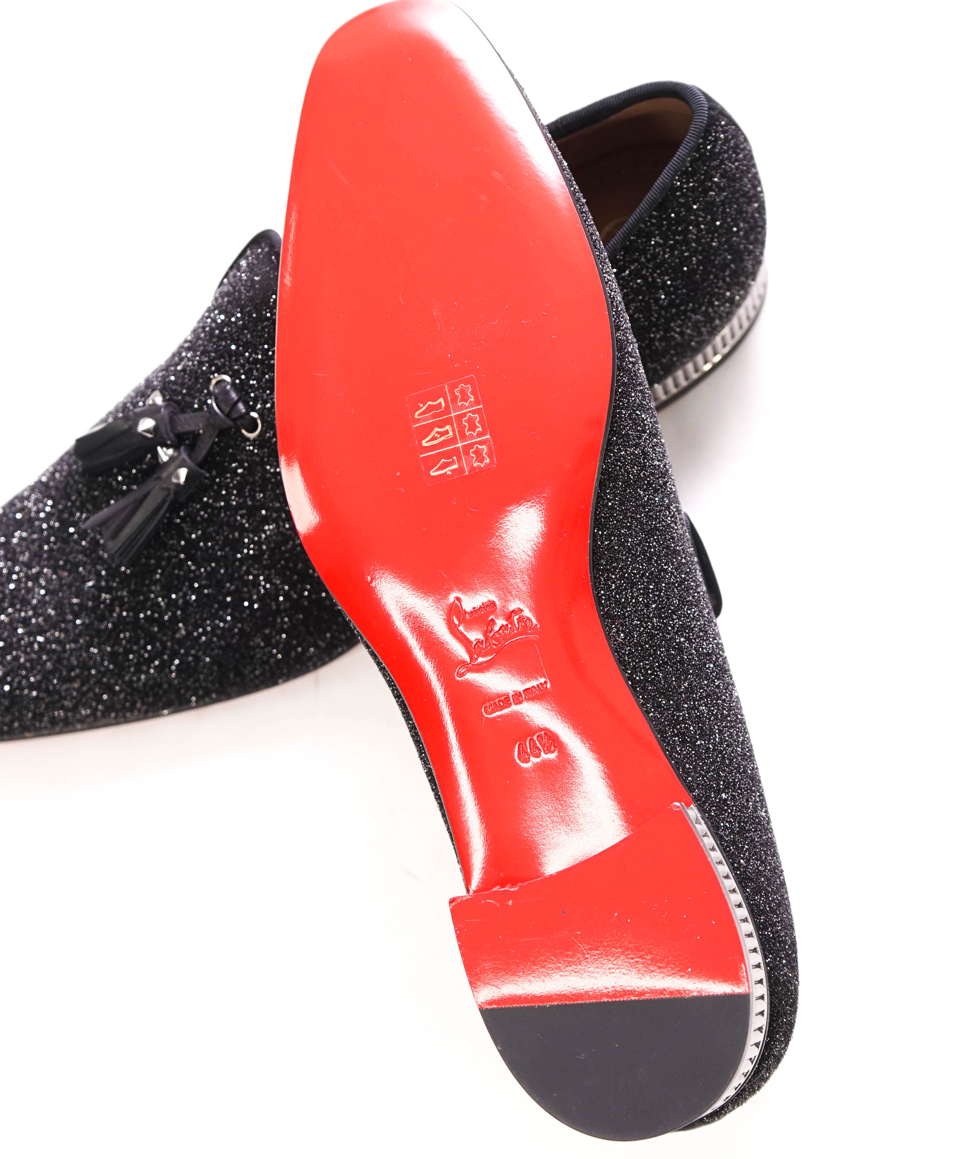 $1,250 CHRISTIAN LOUBOUTIN - * Colonnaki* Glitter Spiked Tassel Loafers - 11.5 US (44.5)