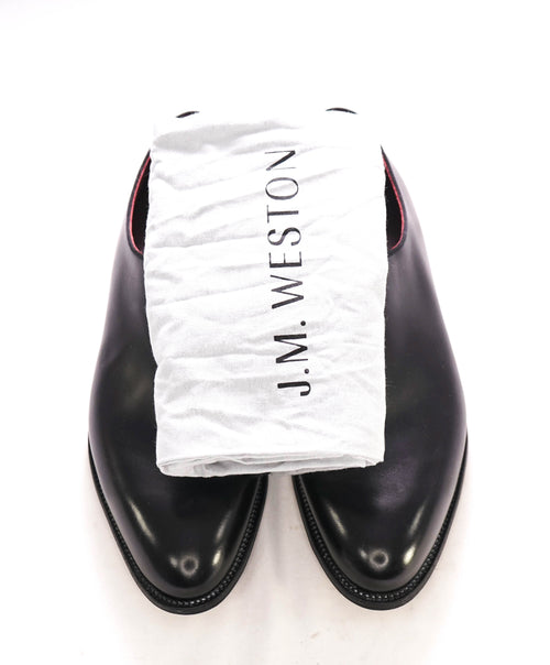 $1,395 J.M. WESTON - "ULTRA" One-Cut Black Whole-Cut Silhouette Oxfords - 8US (7UK)