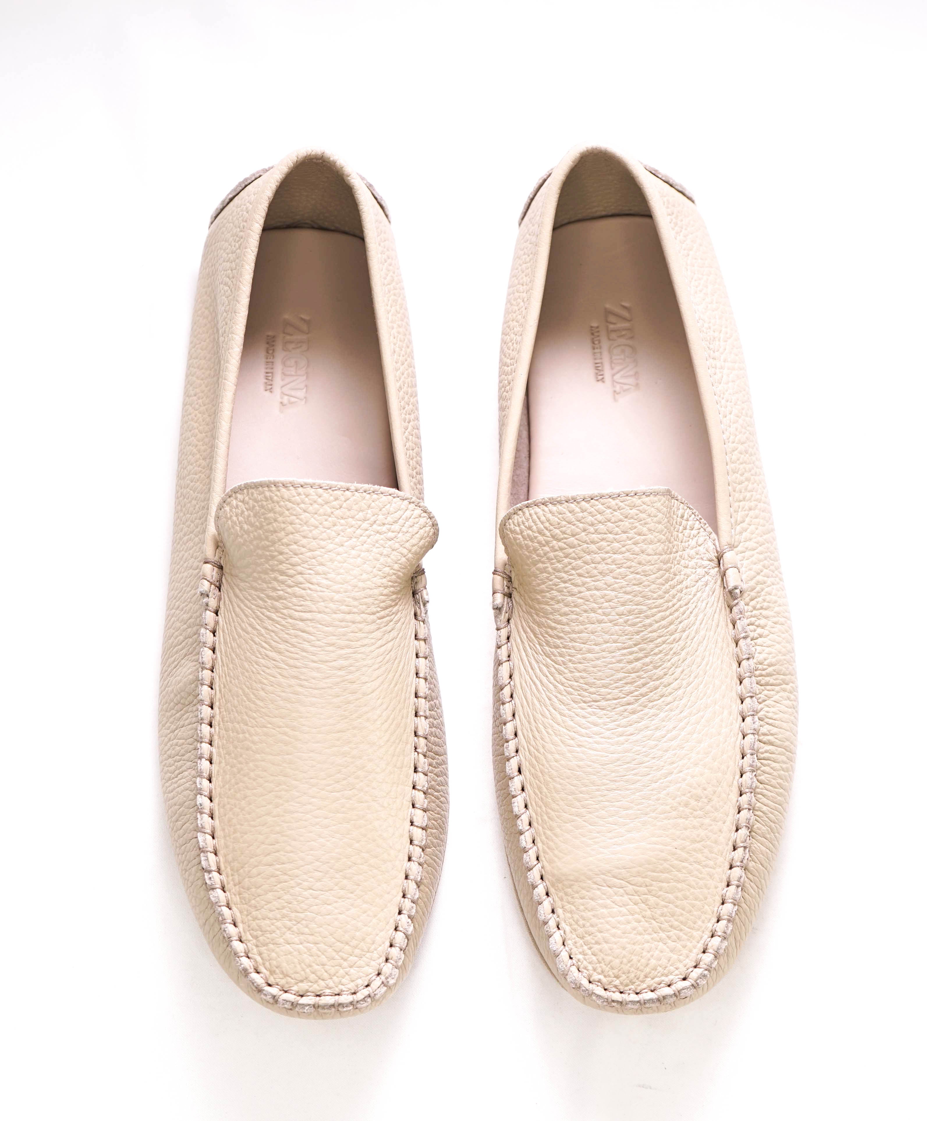 $795 ERMENEGILDO ZEGNA - Neutral Beige Leather/Suede Slipper Loafer - 8 US