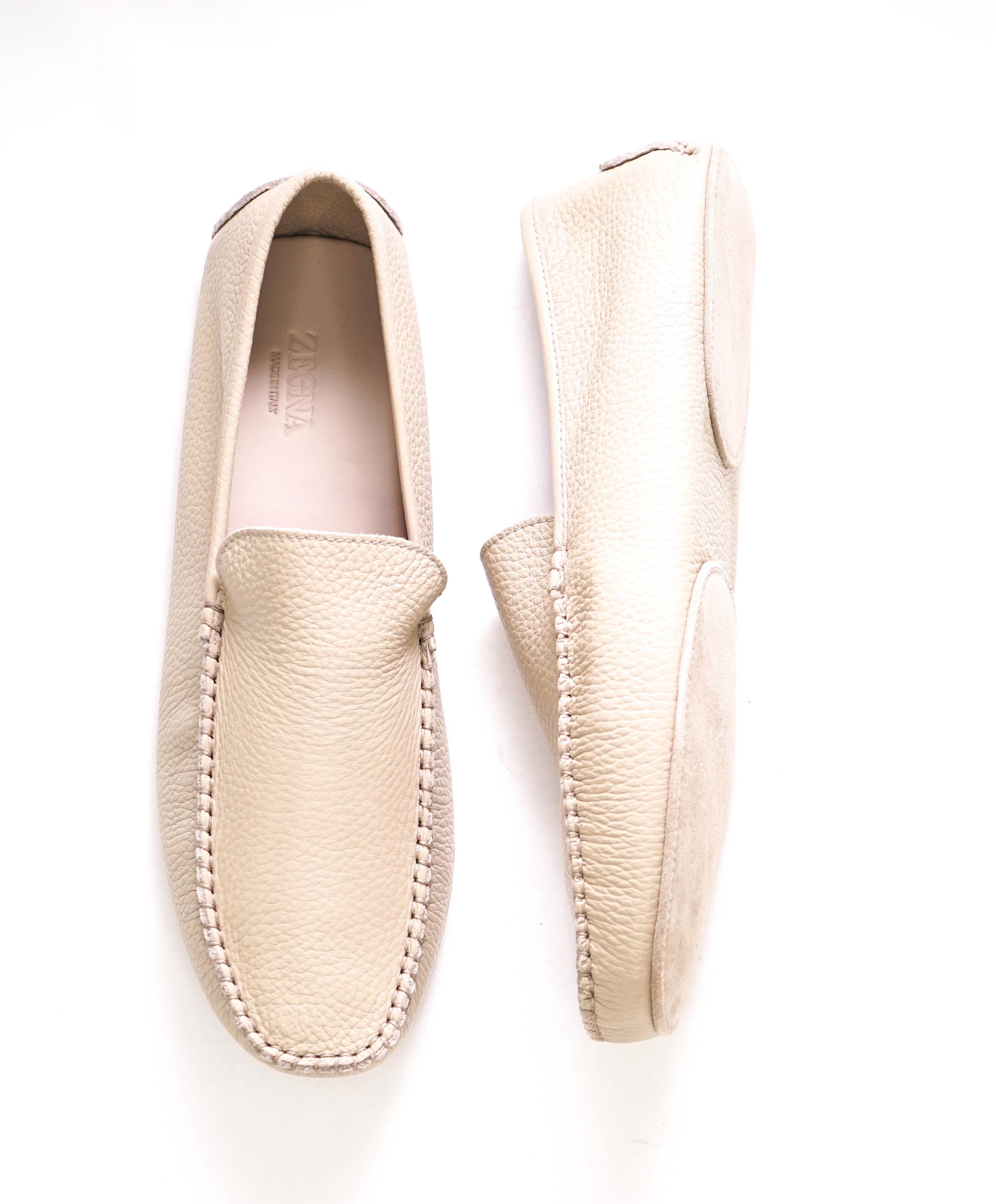 $795 ERMENEGILDO ZEGNA - Neutral Beige Leather/Suede Slipper Loafer - 8 US