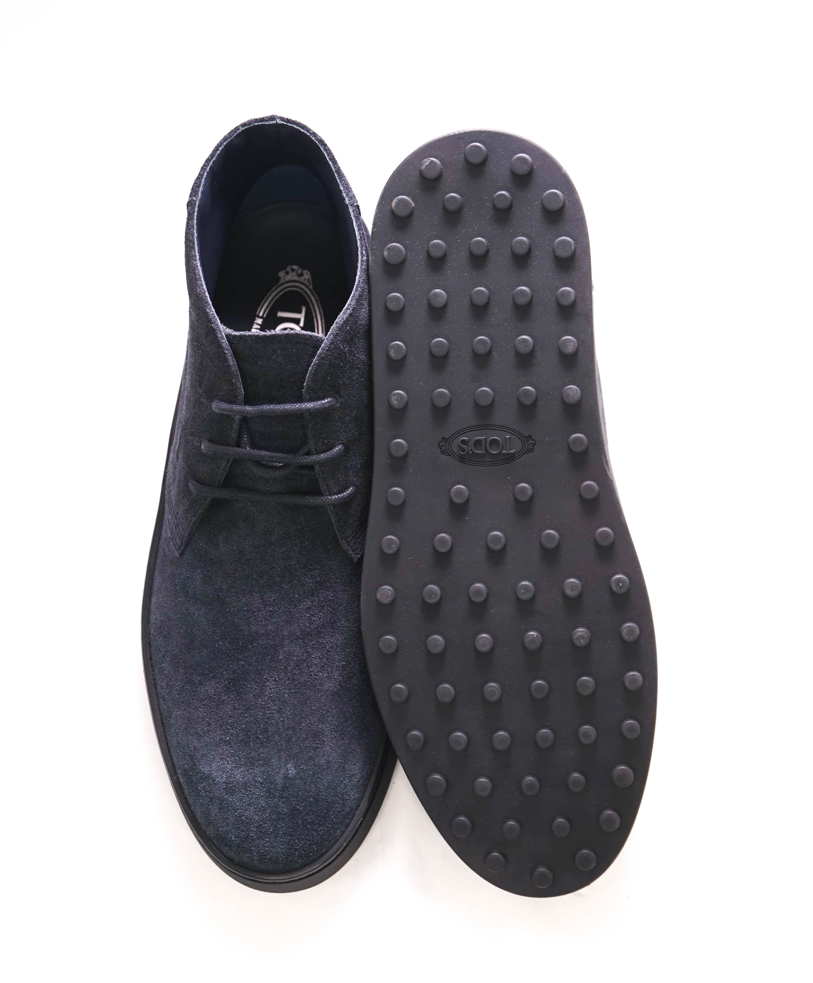 TOD’S - Supple Navy Suede "POLACCO GOMMA" Logo Chukka Boot - 8 US (7 T)