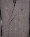 $10,000 KITON - "13,2 MICRON" Brown/Blue Glen Check Double Breasted Suit - 40S