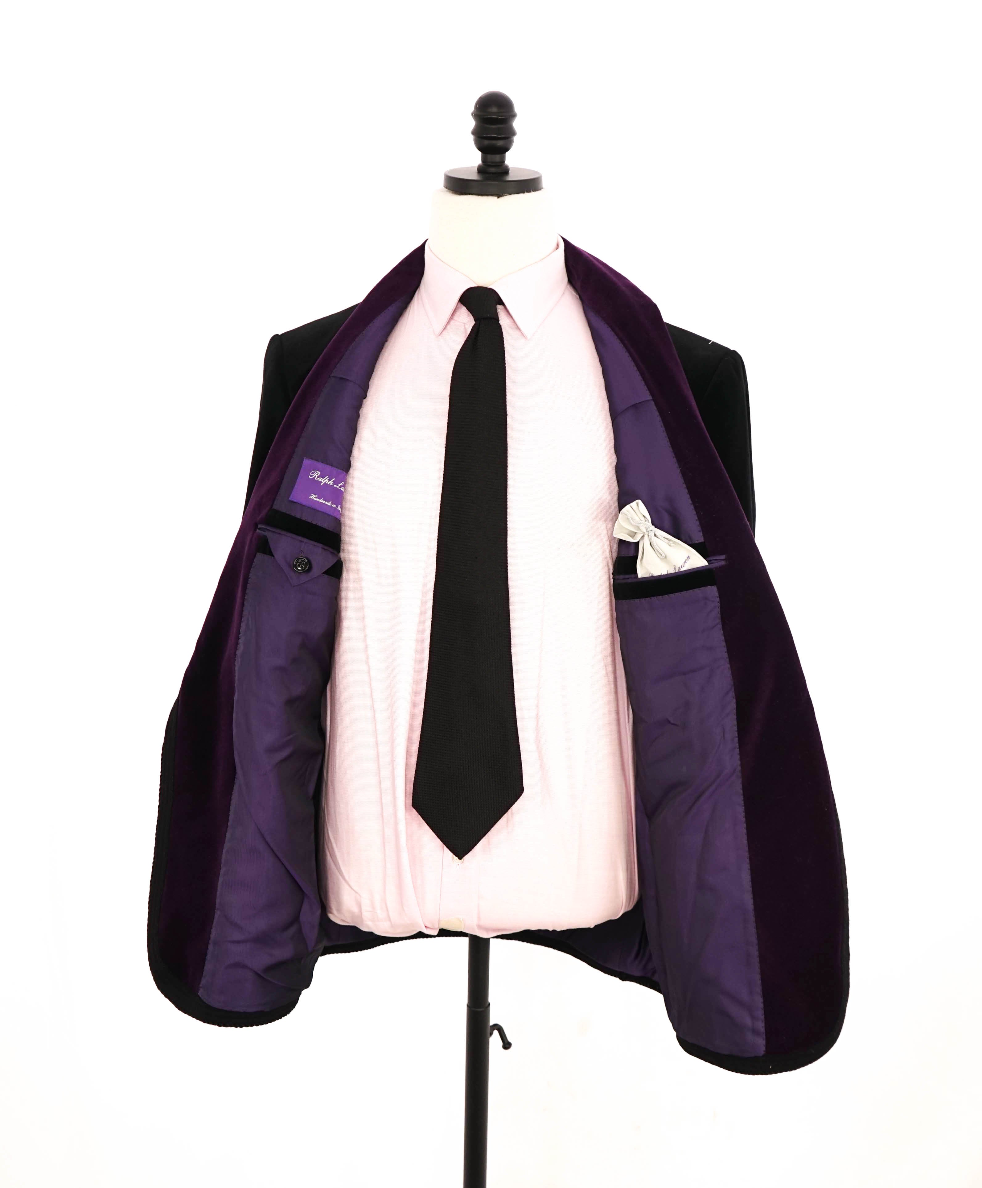 $4,995 RALPH LAUREN PURPLE LABEL - *VELVET* Shawl Collar Dinner Jacket Blazer - 42R