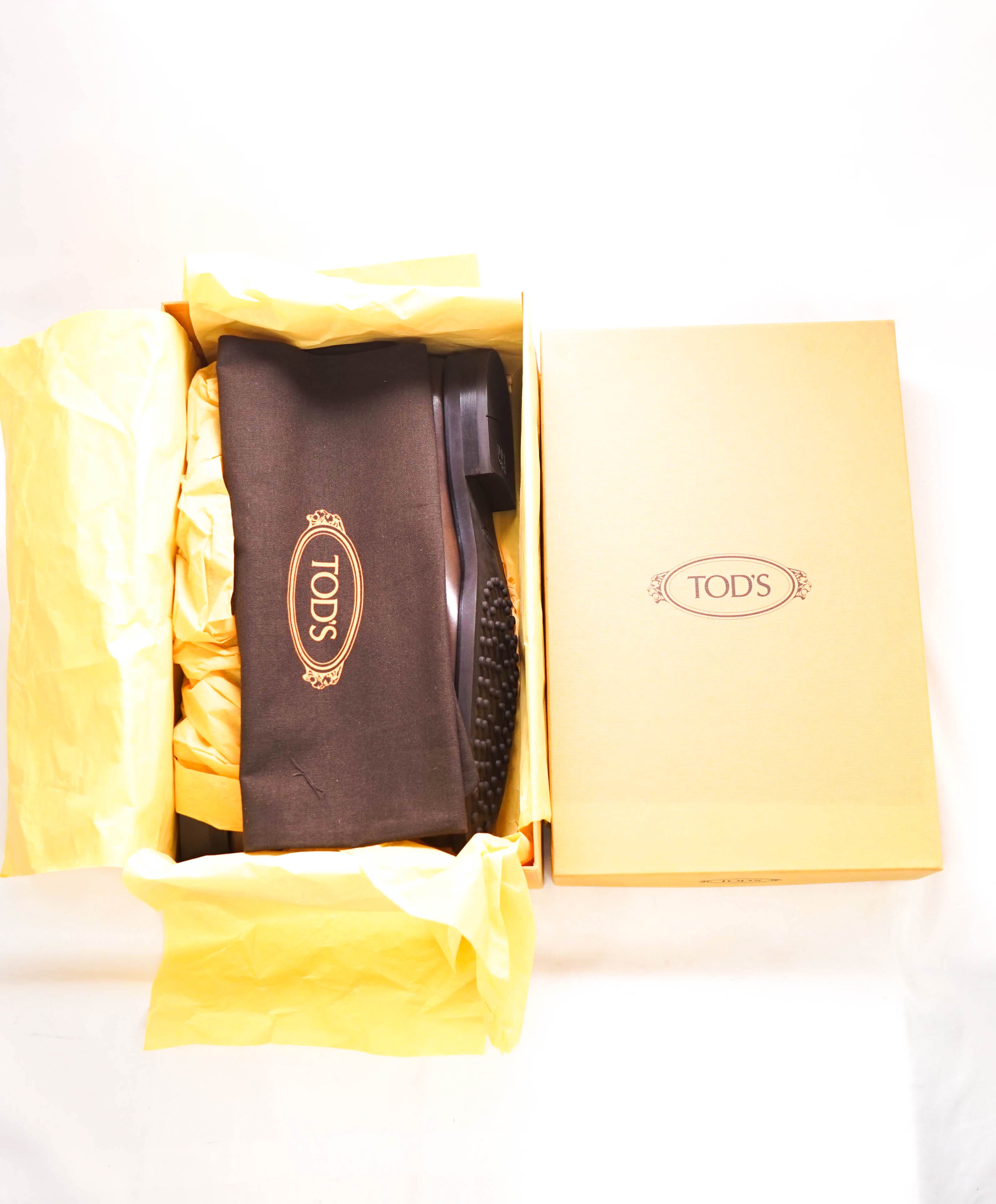 TOD’S - “Boston” Brown Logo Embossed Logo Vamp Bit Loafers - 12.5 US (11.5 T)