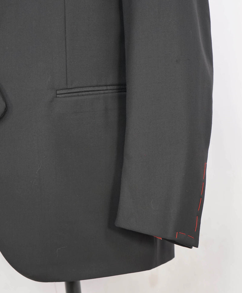 $3,000 ISAIA - Satin PEAK LAPEL Black Wool Tuxedo Dinner Jacket Blazer - 48R