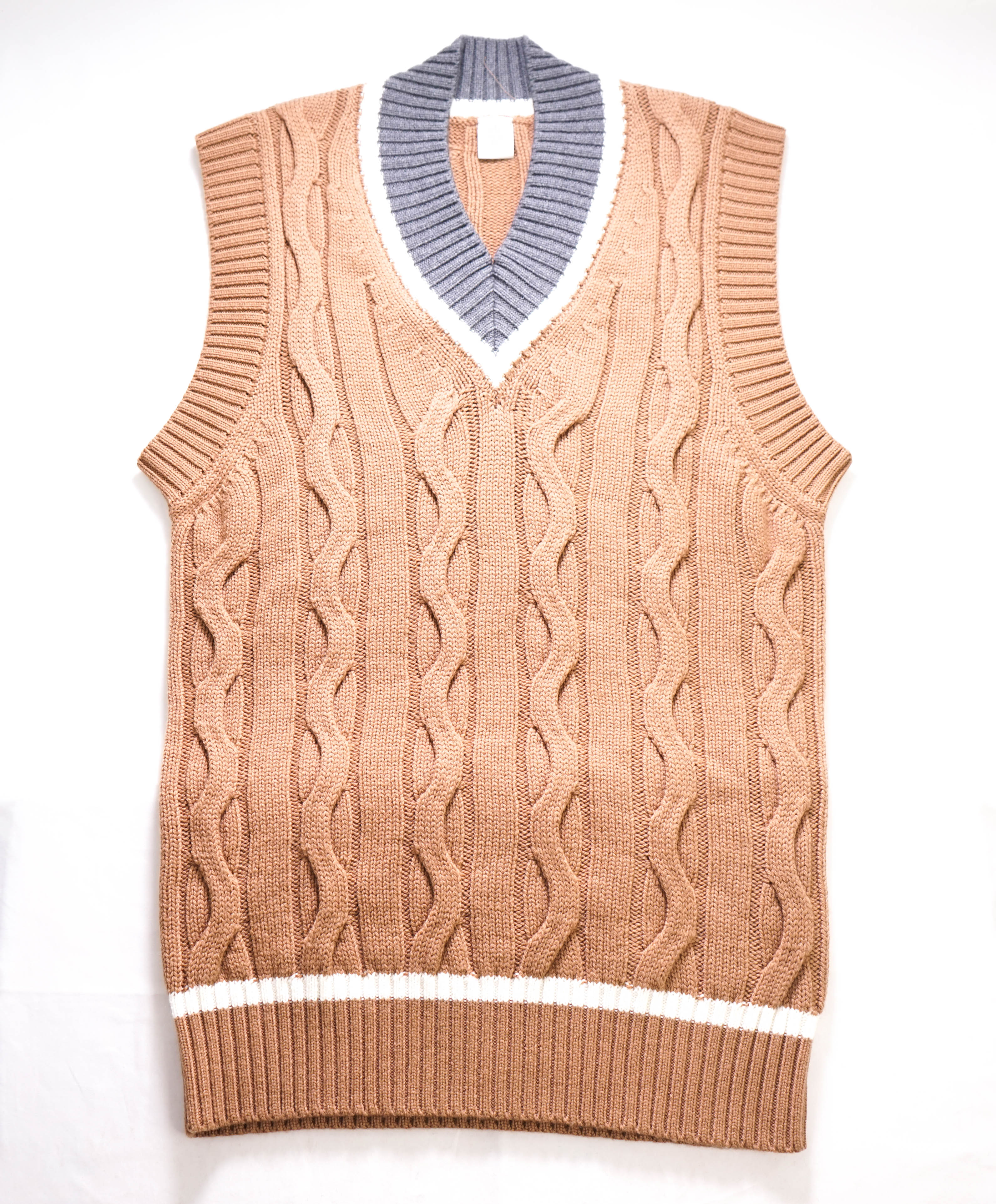 $545 ELEVENTY - Cable Knit WOOL *CRICKET* Sweater Vest - Medium