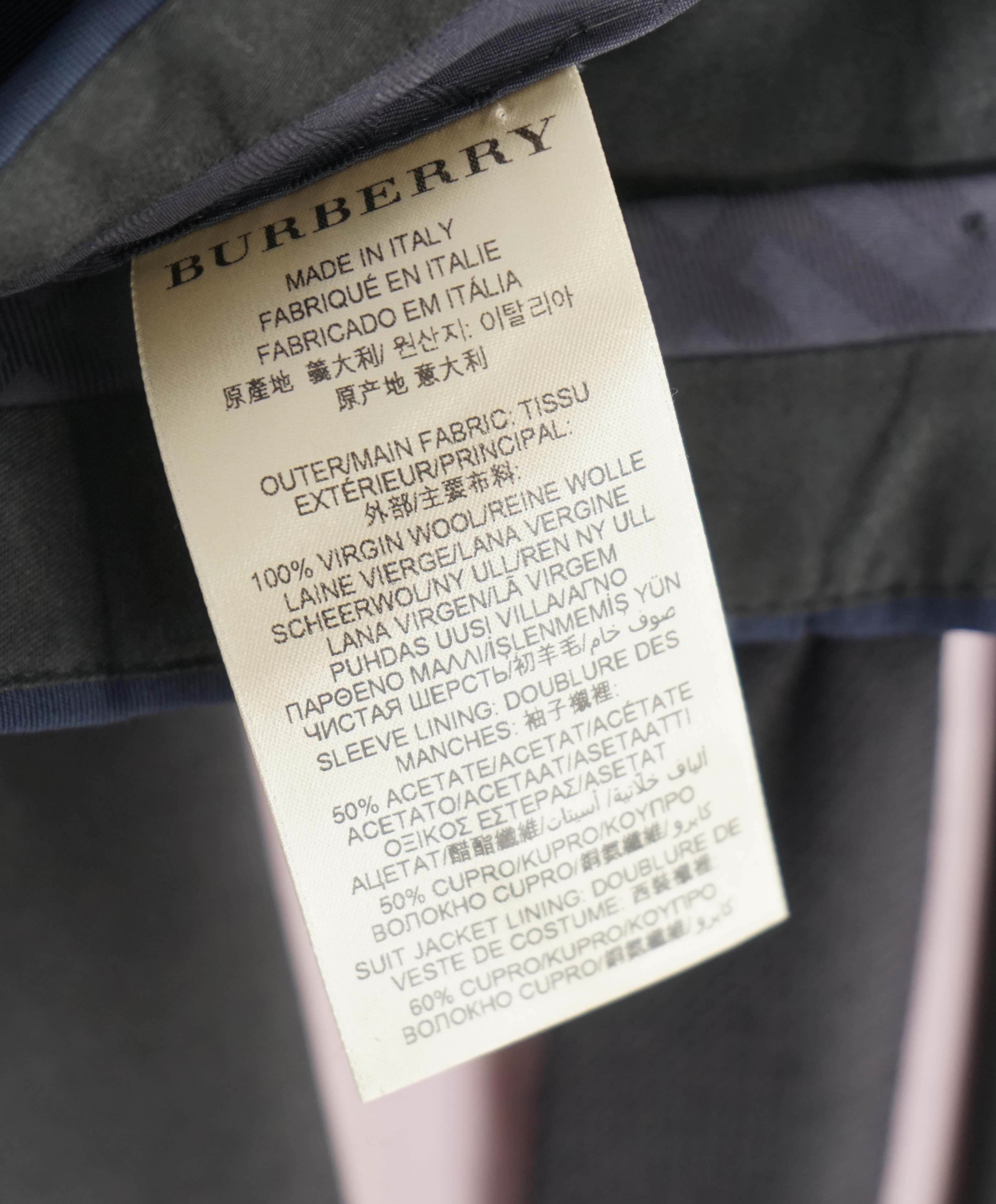 $2,895 BURBERRY LONDON - *SIDE TABS* Made In Italy Wool NAVY Tuxedo Suit - 38R