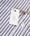 $445 ELEVENTY - Popover Cotton (linen feel) Ivory/Blue Button Down Shirt - M