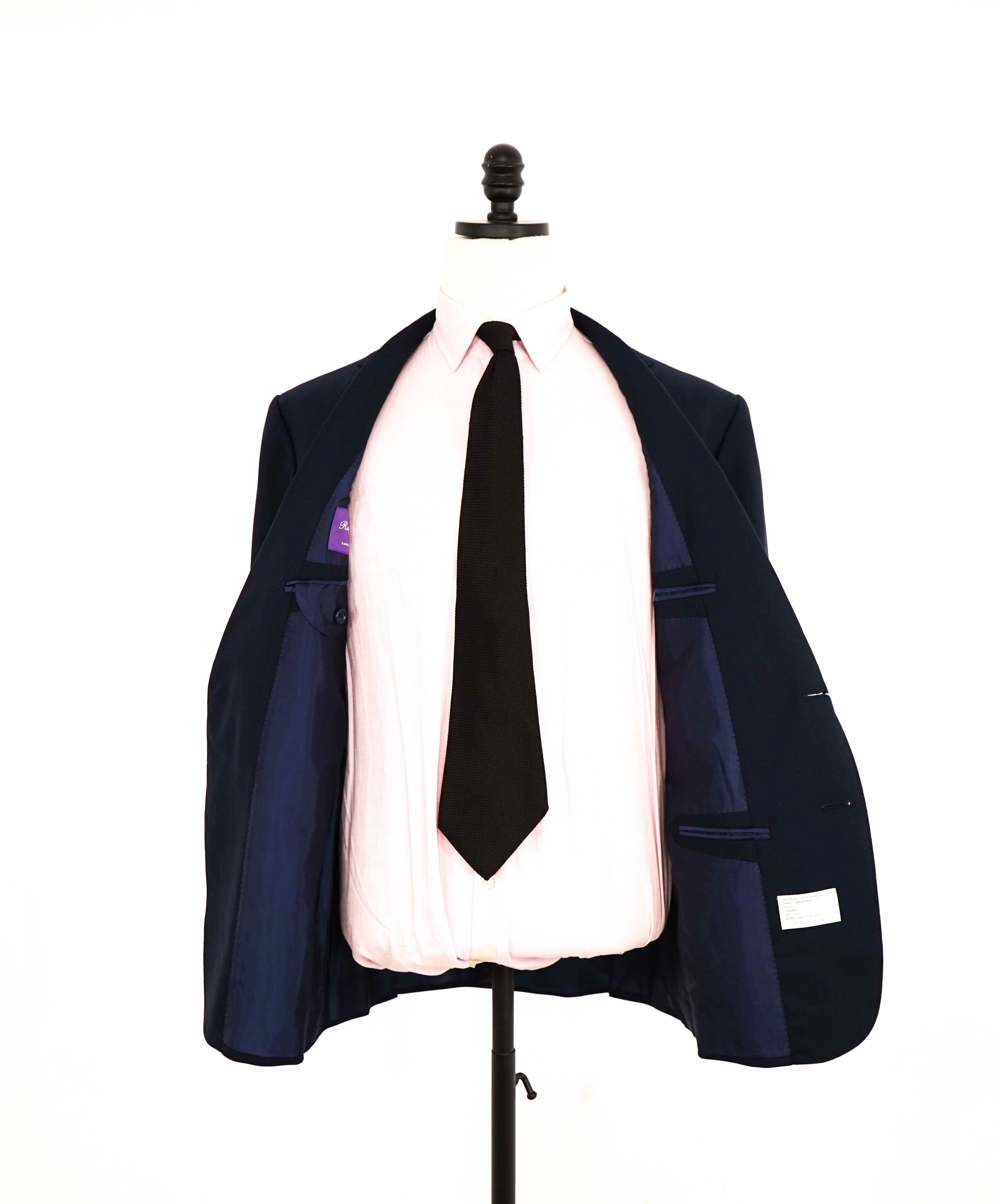 RALPH LAUREN PURPLE LABEL - Navy Blue "KENT 2-Btn" Oxford Weave Suit - 42R